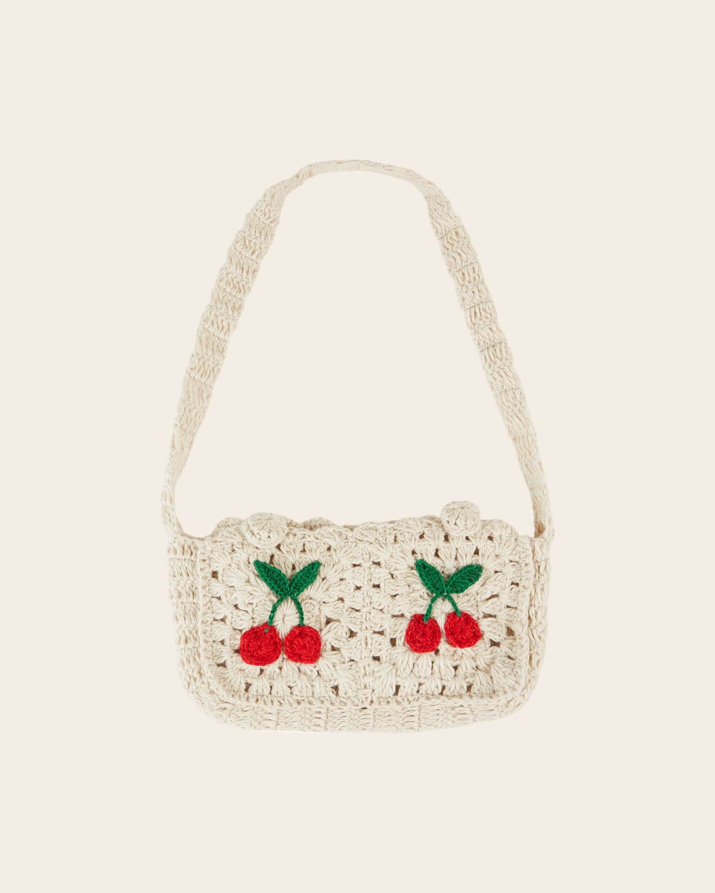 Sac - Crochet cerises écru
