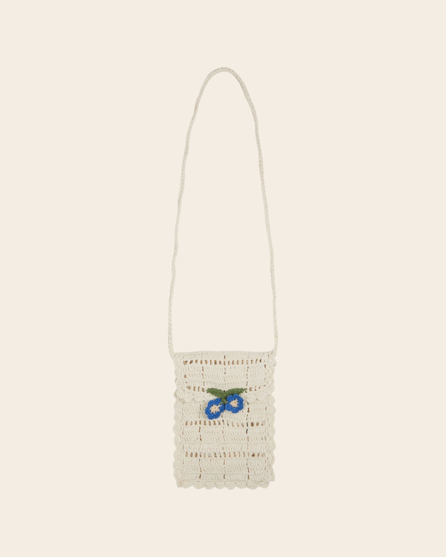 Pochette - Crochet fleurs écru