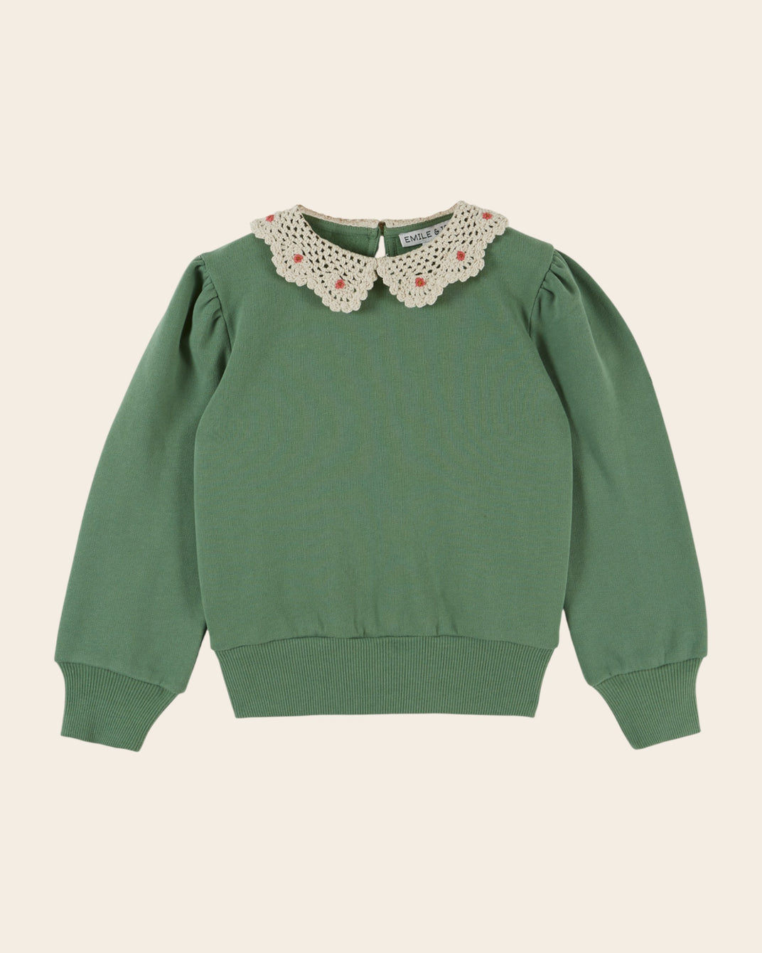 Sweat - Col crochet vert