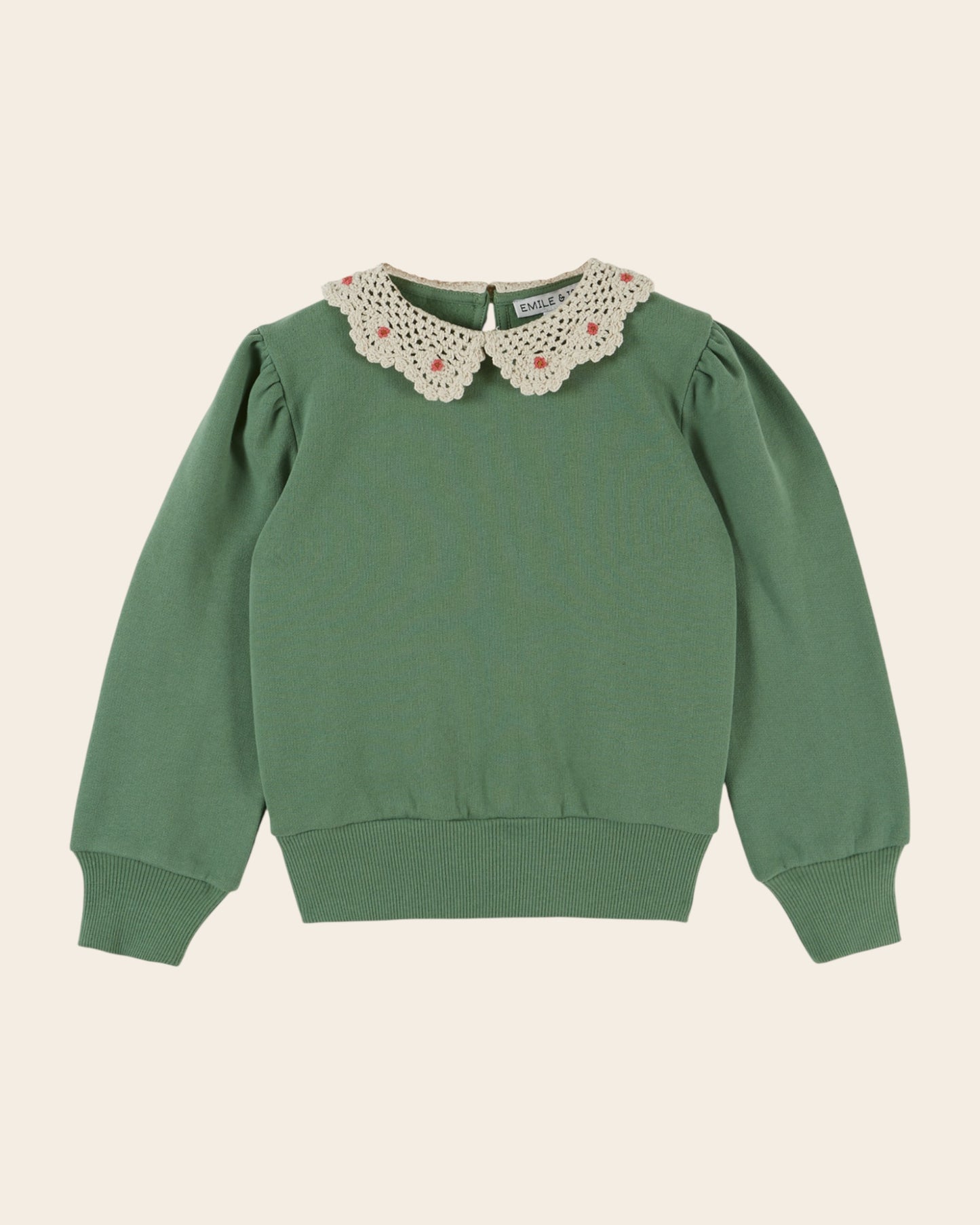 Sweat - Col crochet vert