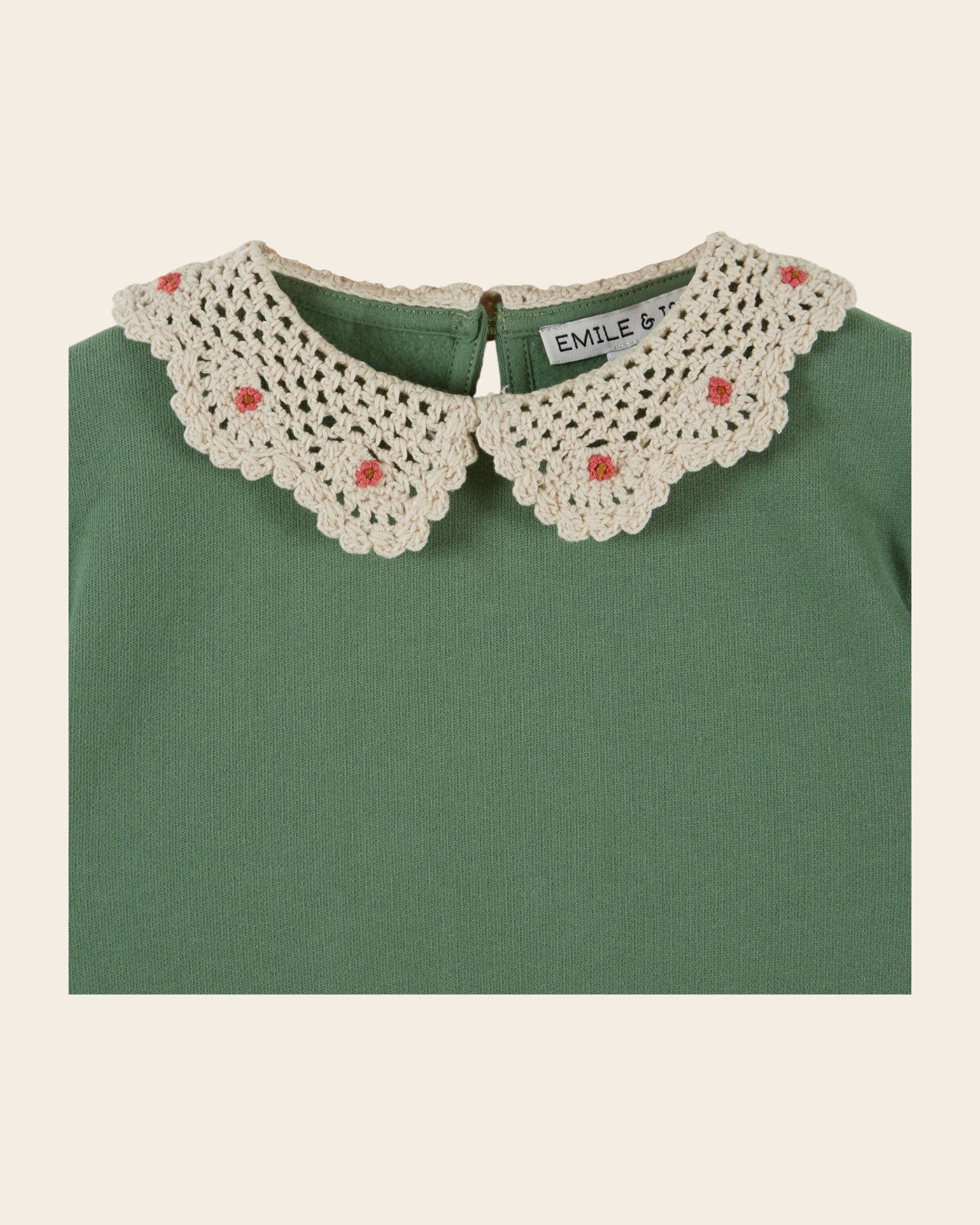 Sweat - Col crochet vert