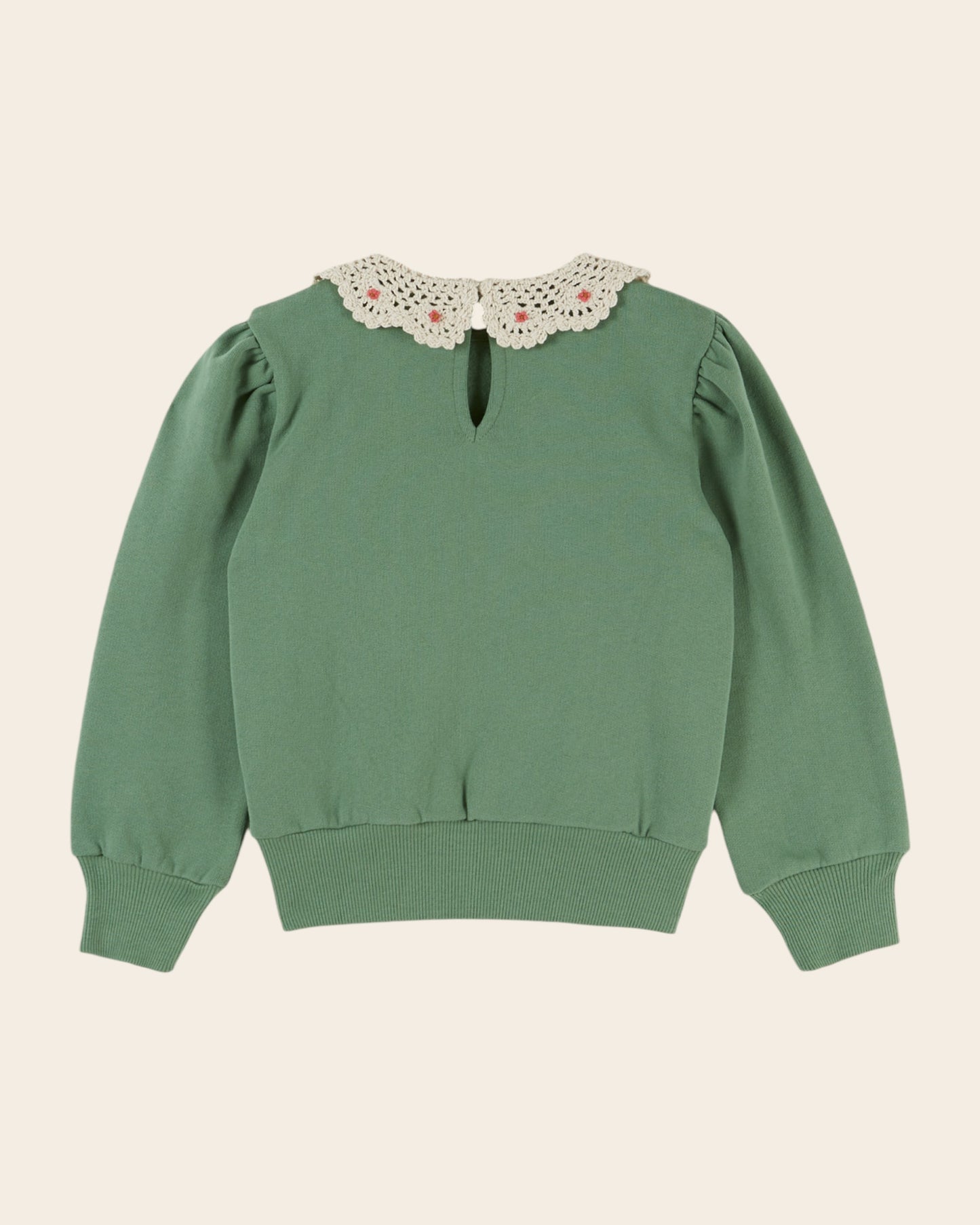 Sweat - Col crochet vert