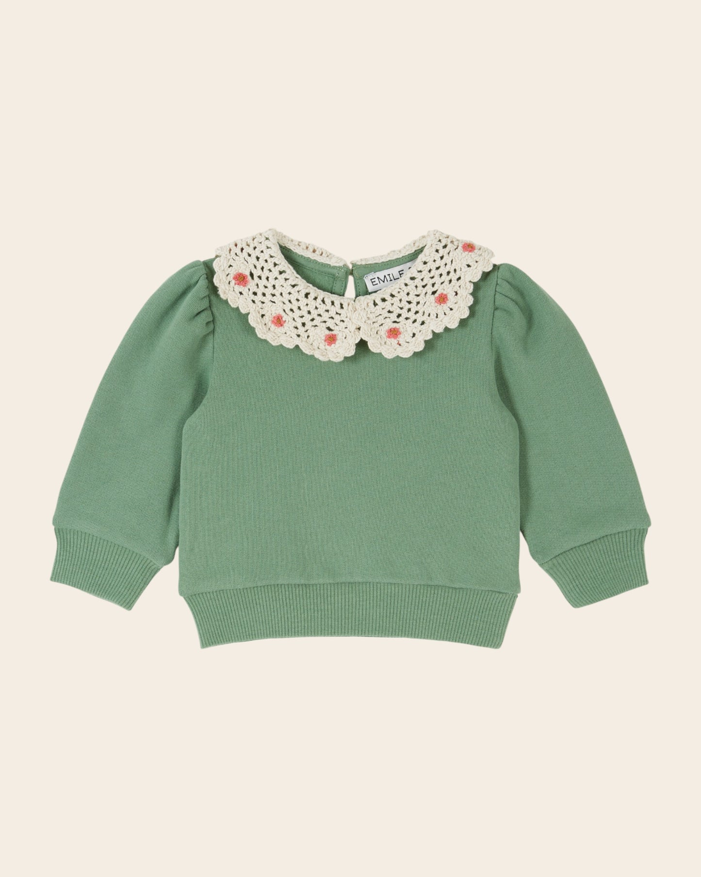Sweat - Col crochet vert