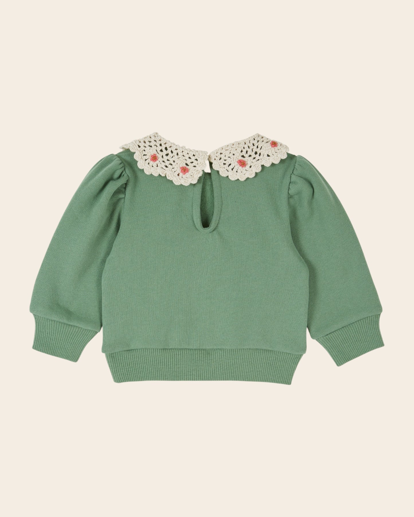 Sweat - Col crochet vert