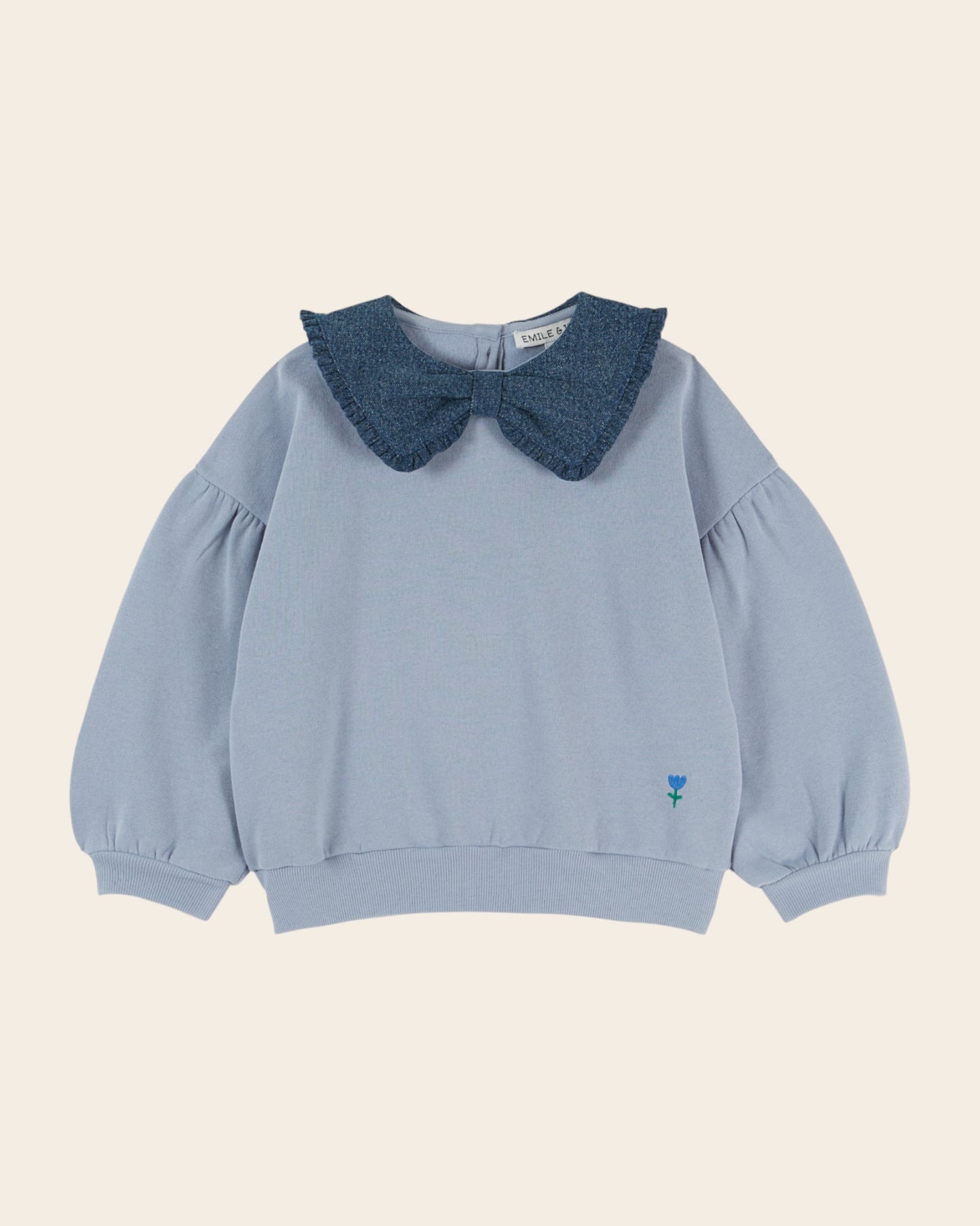 Sweat - Col denim bleu