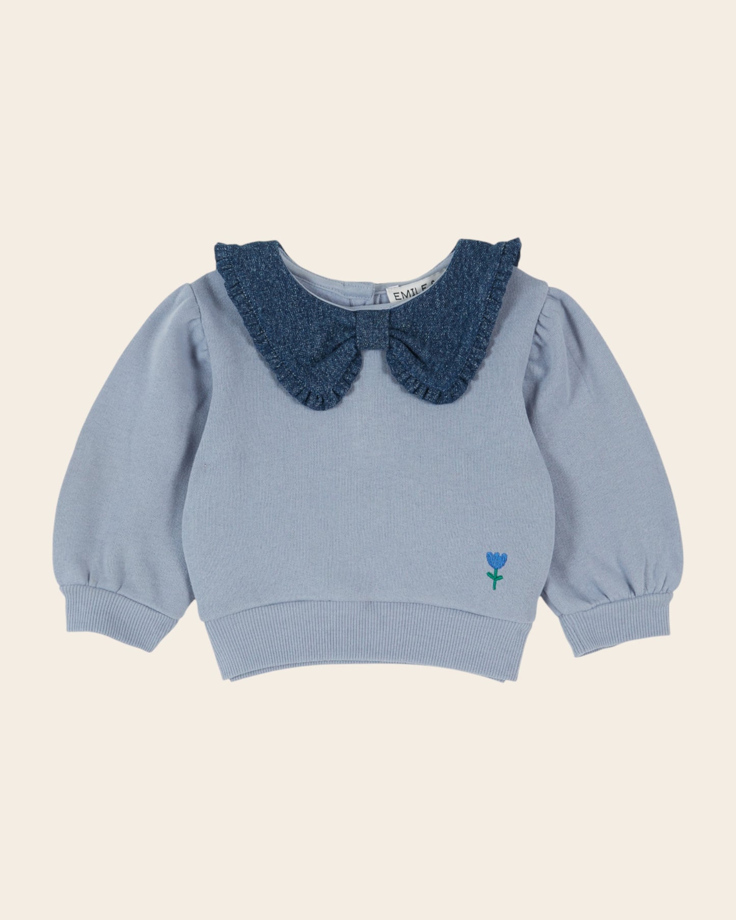 Sweat - Col denim bleu