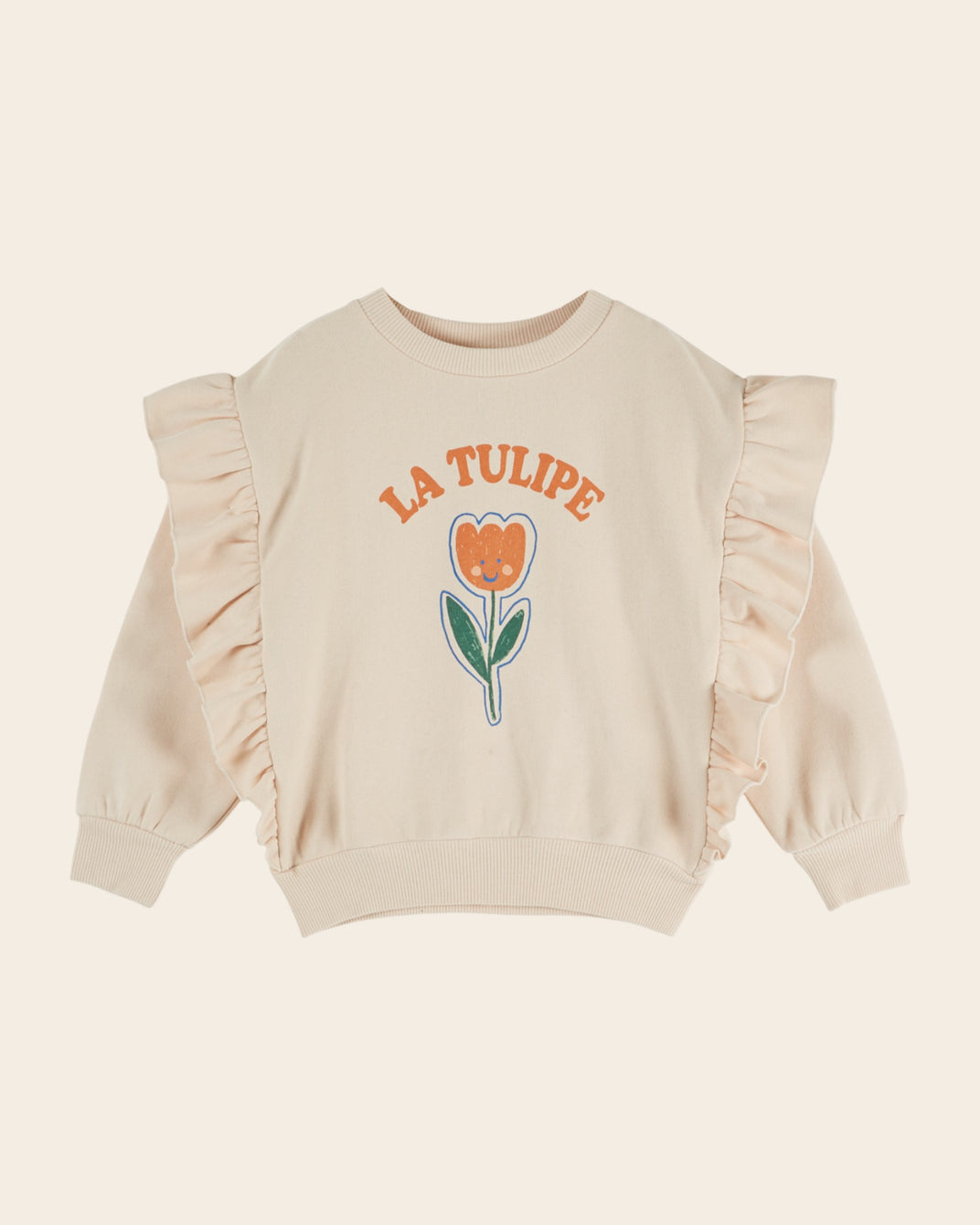 Sweat - Volanté tulipe beige