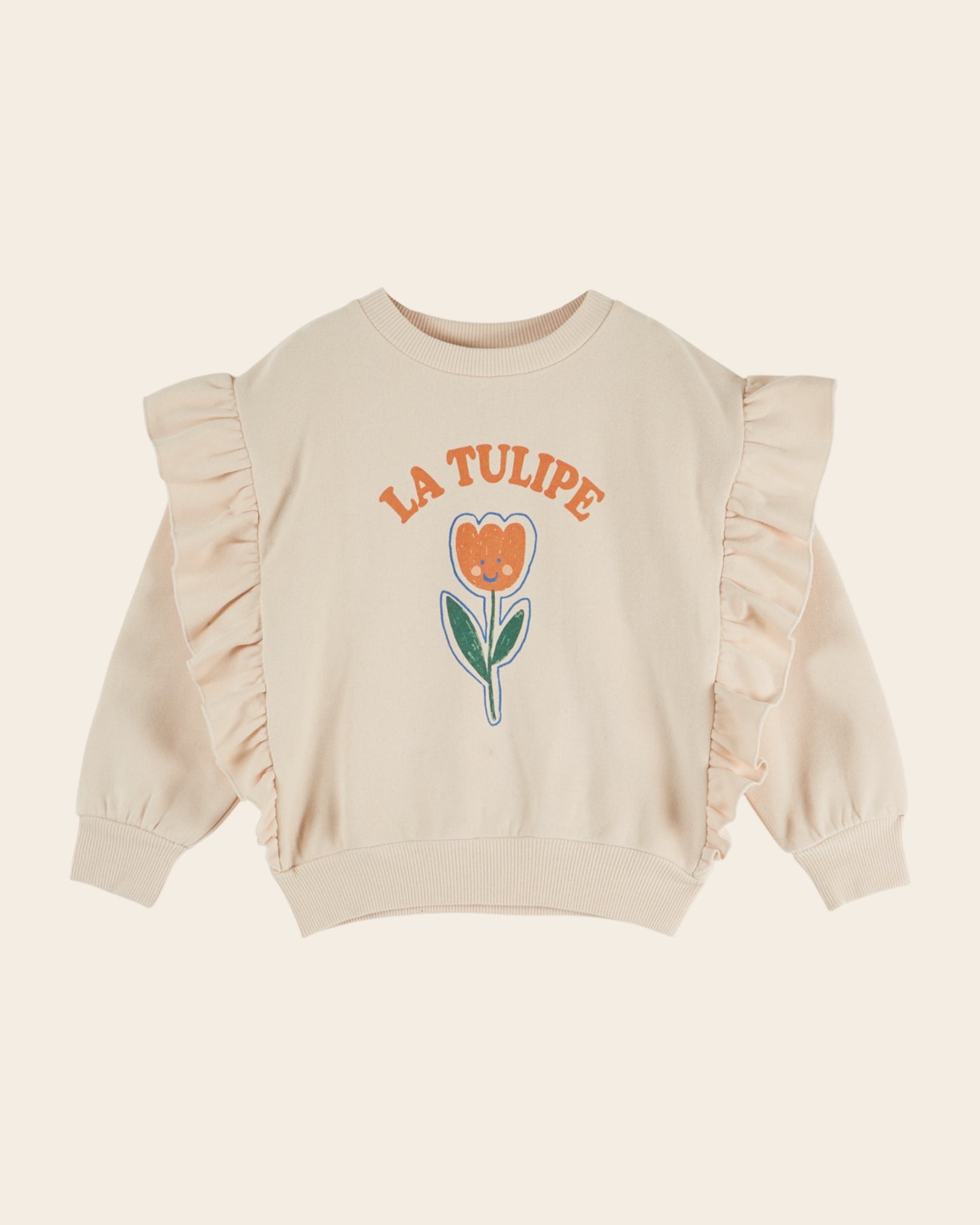 Sweat - Volanté tulipe beige
