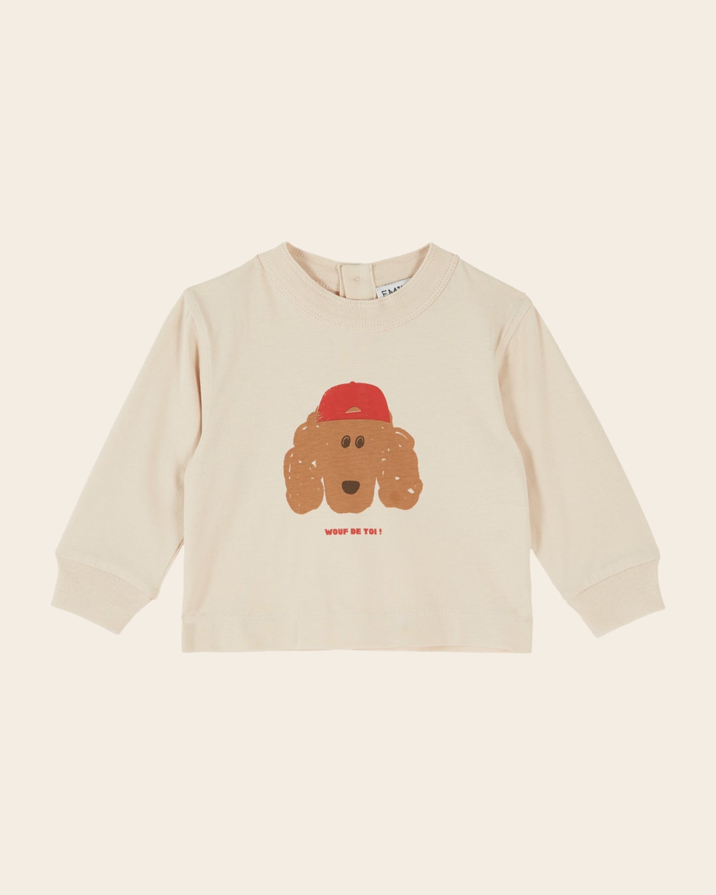 T-shirt manches longues - Chien beige