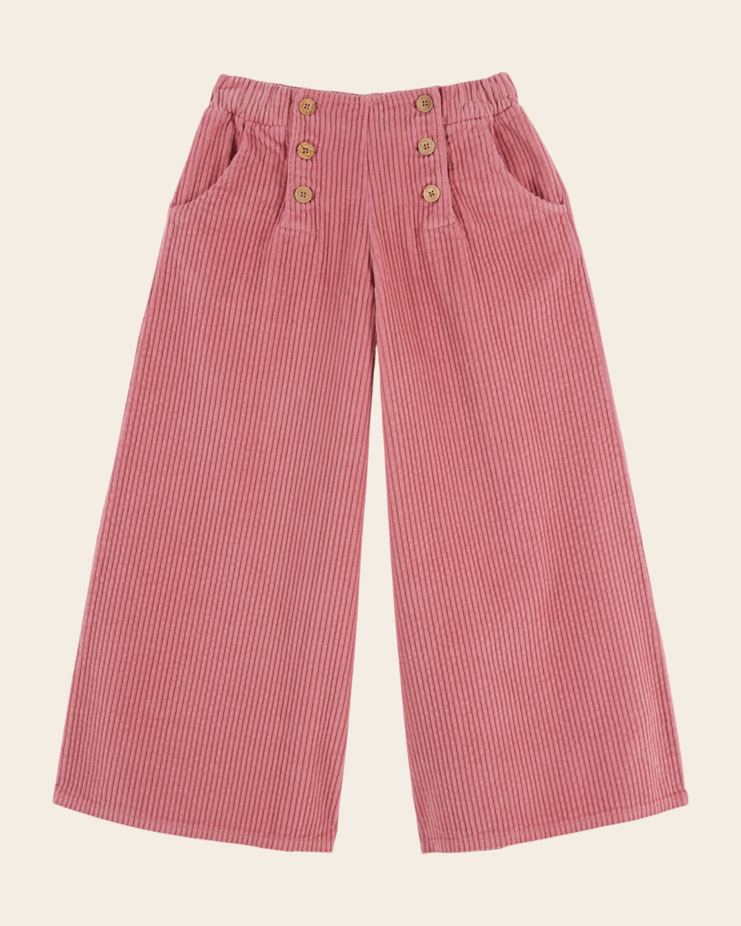 Pantalon à pont - Velours rose