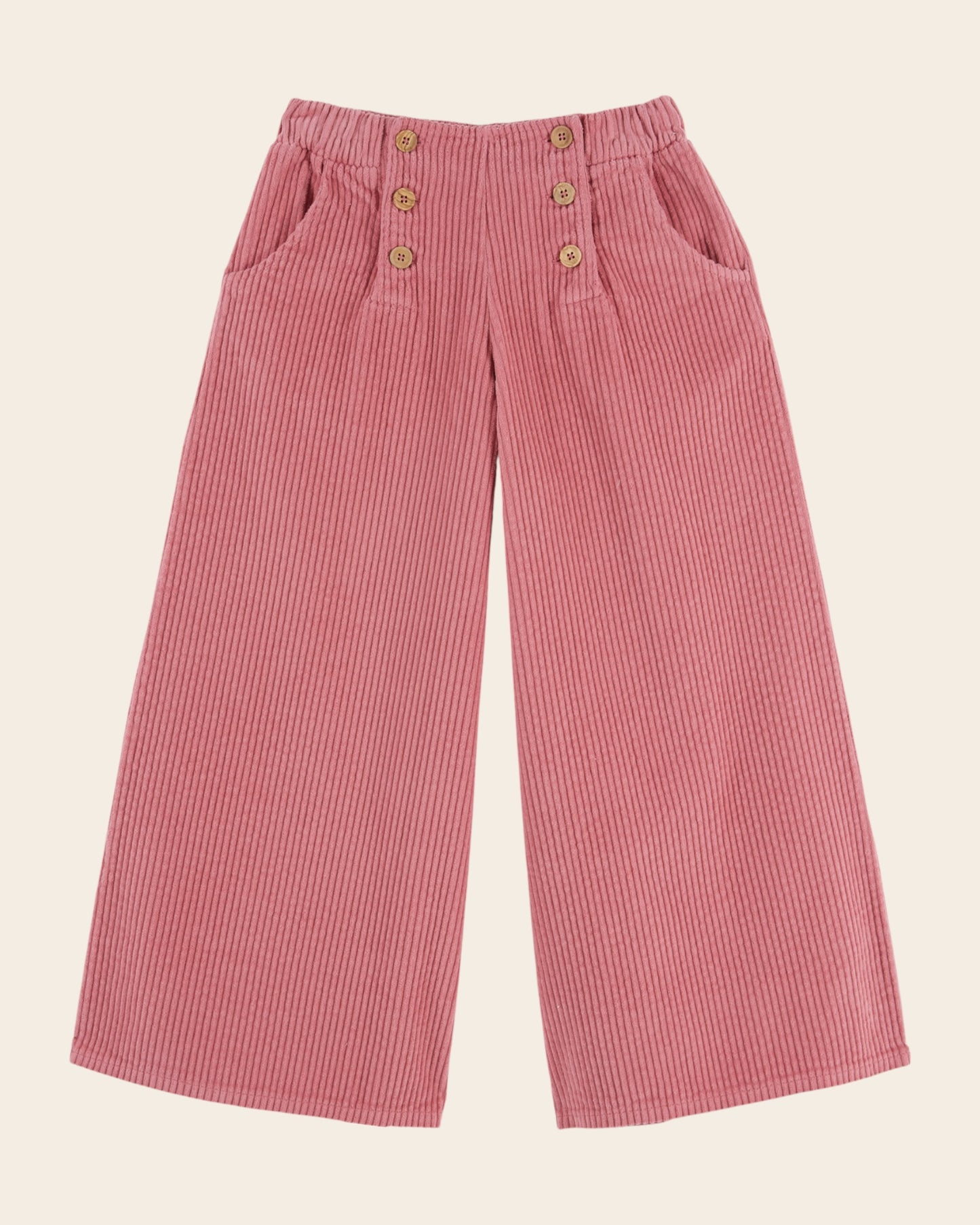 Pantalon à pont - Velours rose