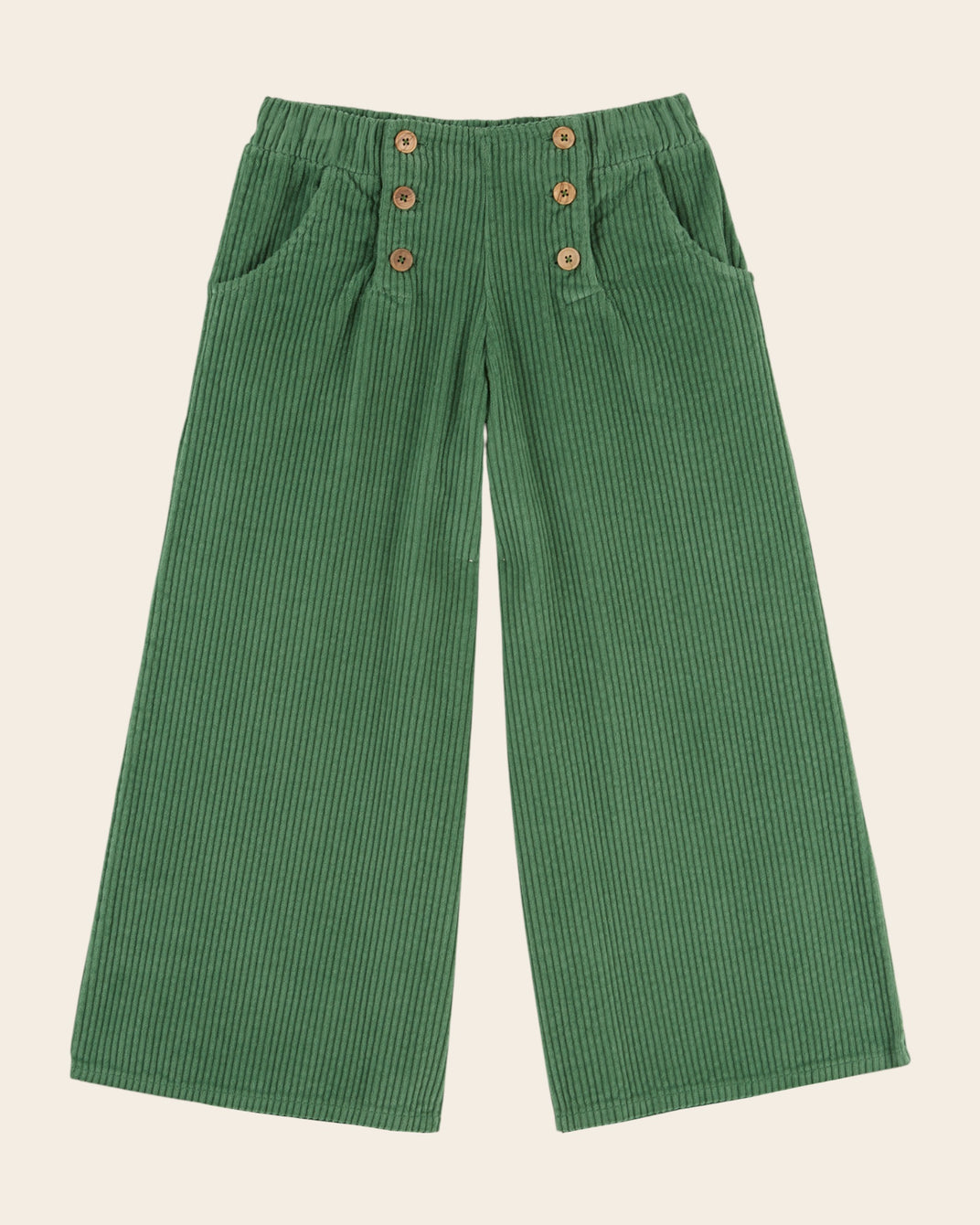 Pantalon à pont - Velours vert