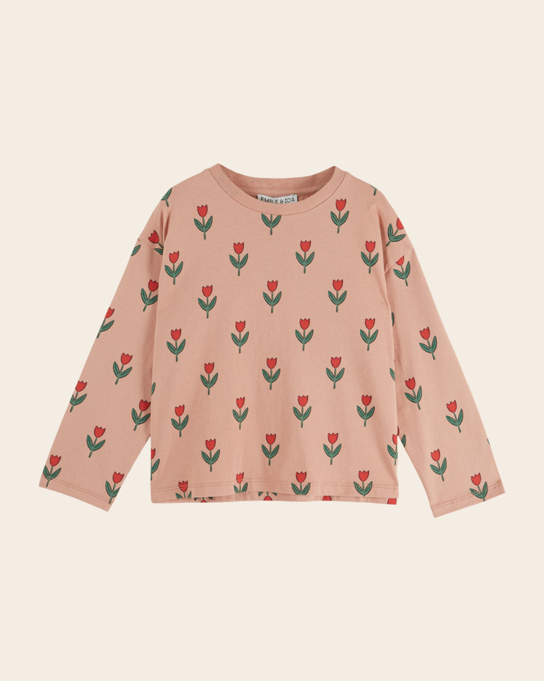T-shirt manches longues - Tulipes rose