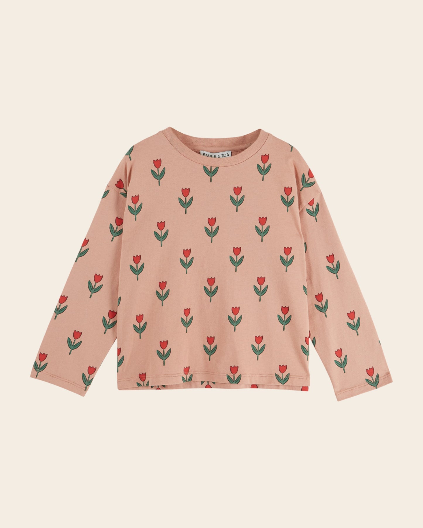 T-shirt manches longues - Tulipes rose