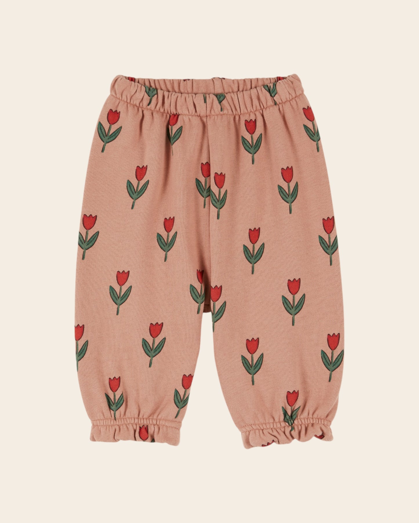 Pantalon jogger bébé - Tulipes rose
