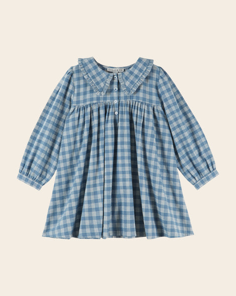 Robe ample - Carreaux bleus et blancs