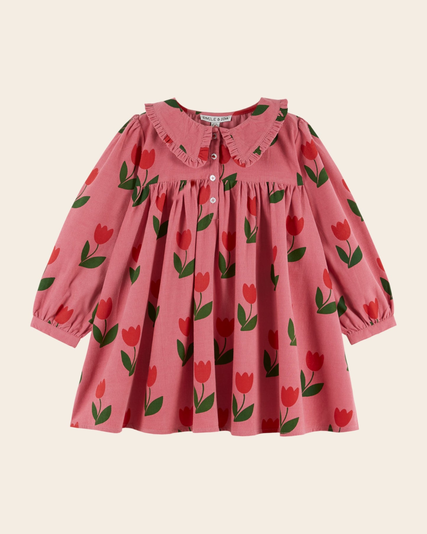 Robe ample - Velours tulipe rose