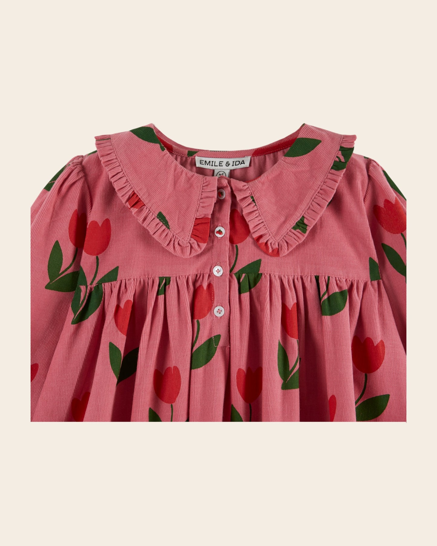 Robe ample - Velours tulipe rose