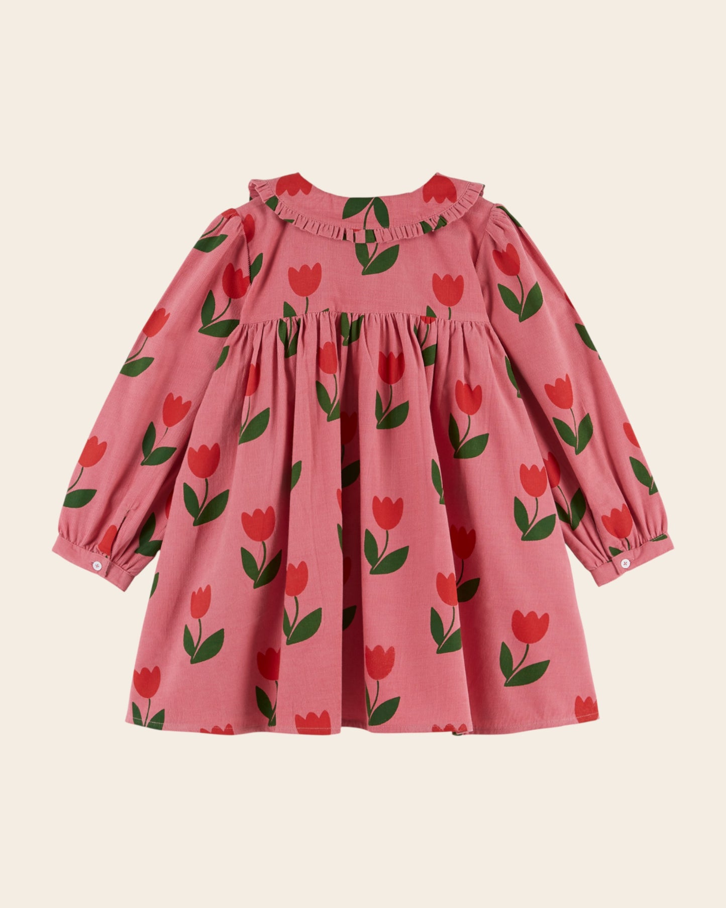 Robe ample - Velours tulipe rose