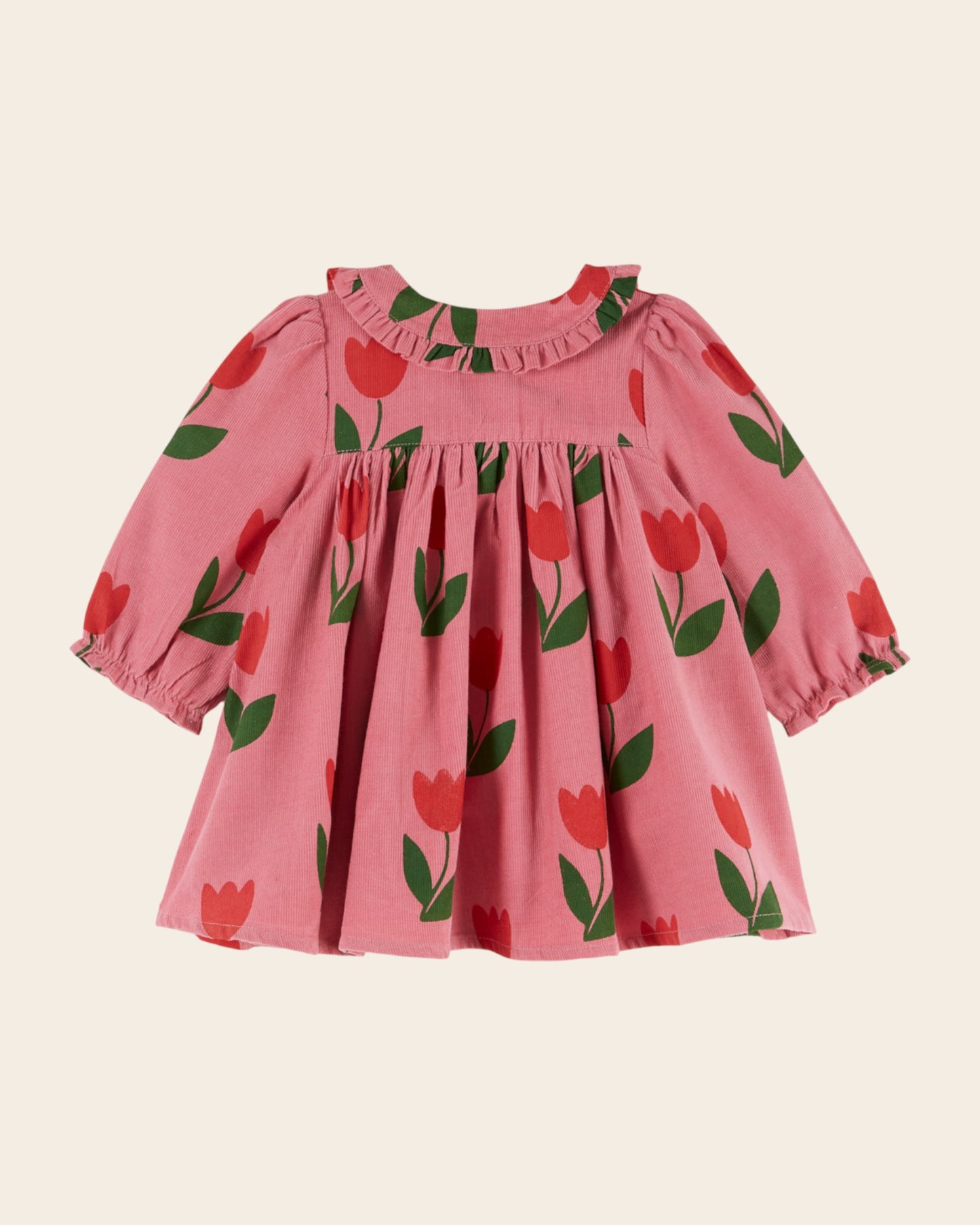 Robe ample - Velours tulipe rose