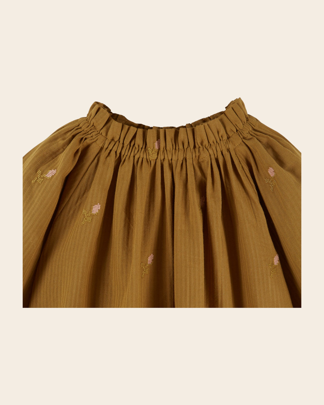 Blouse - Brodée point de croix olive