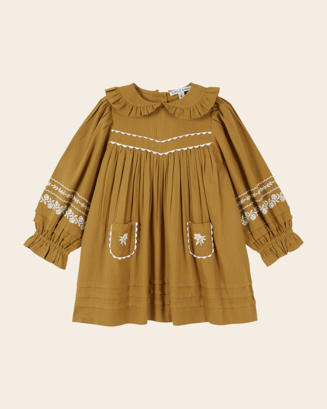 Robe - Brodée olive