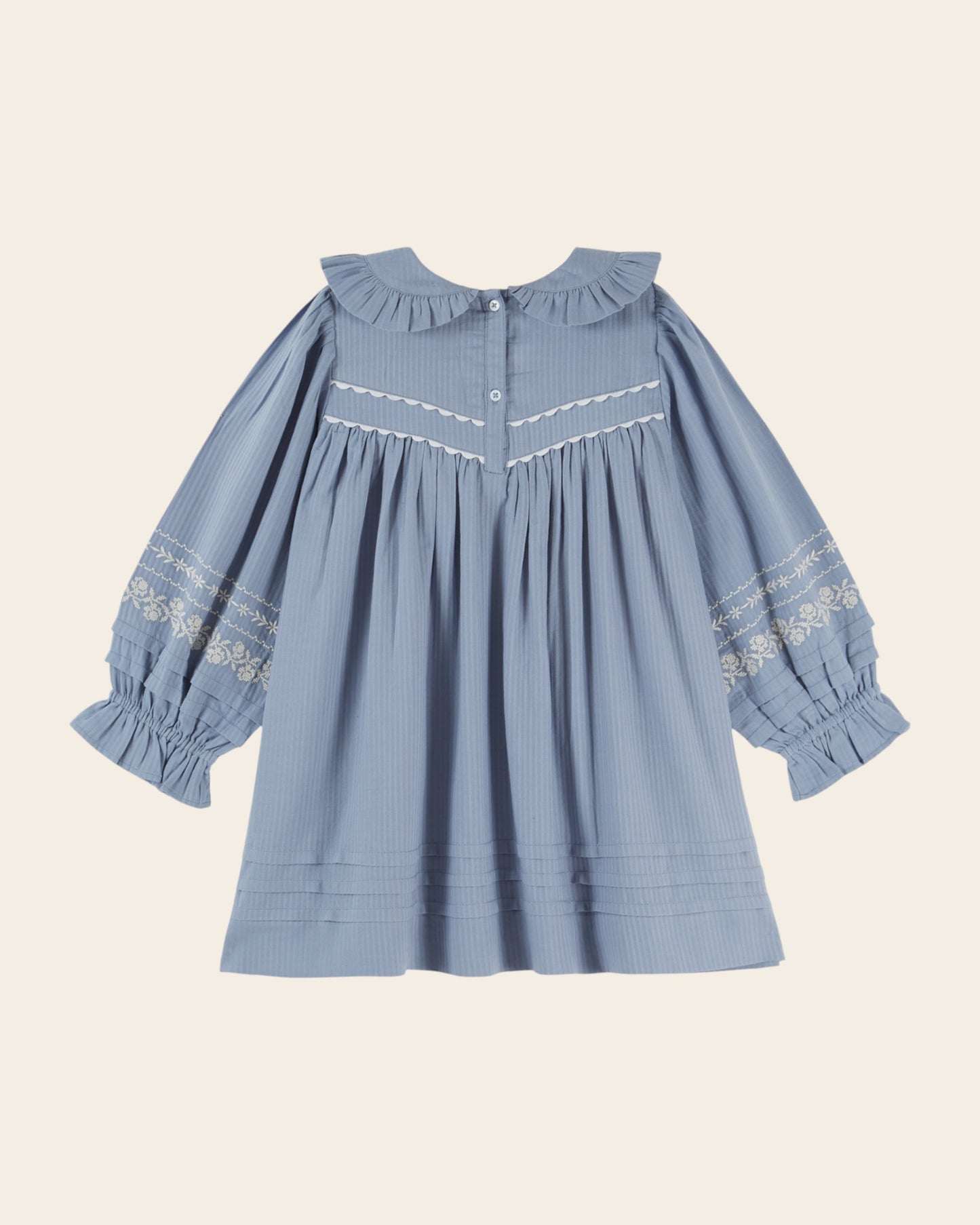 Robe - Brodée bleu