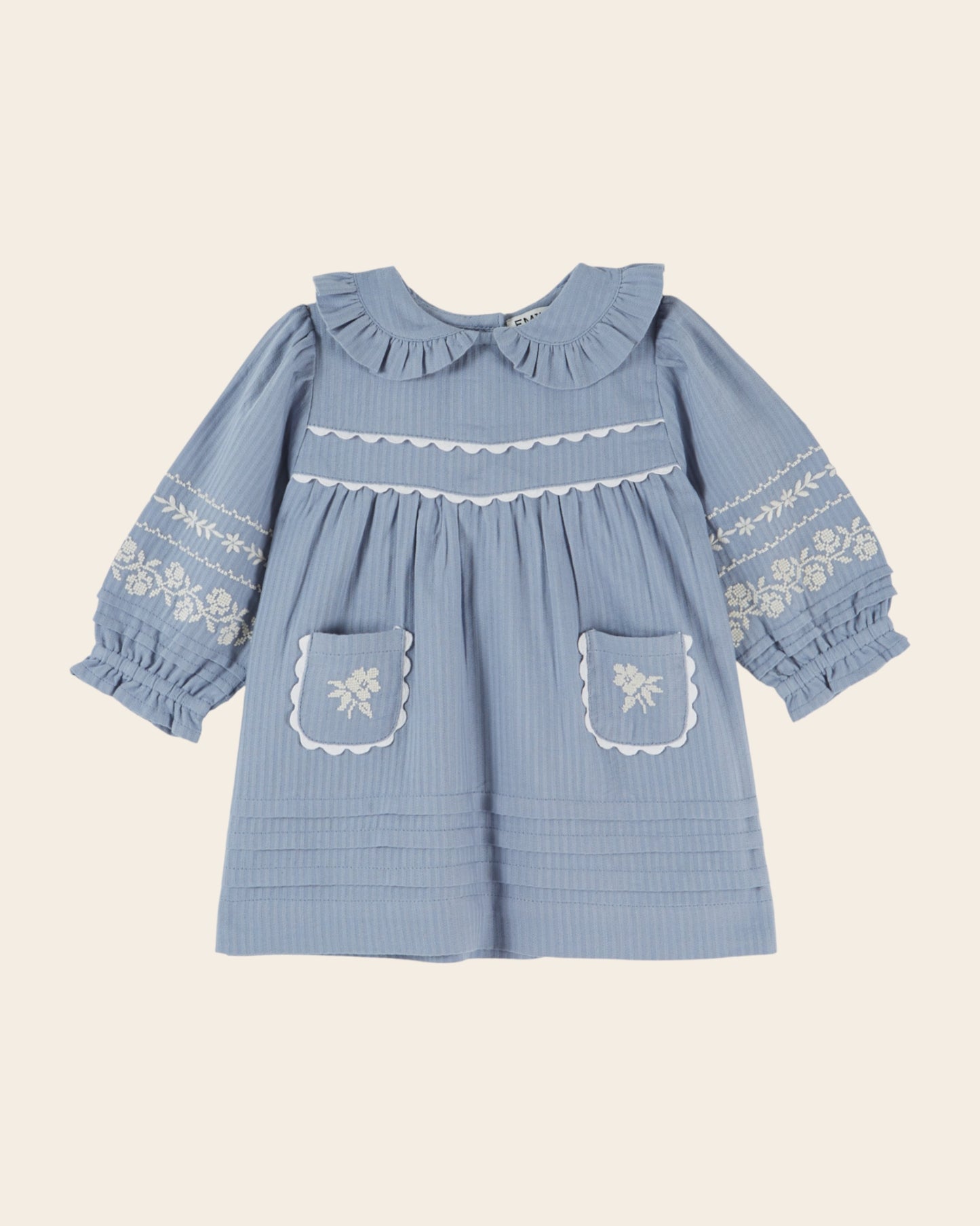 Robe - Brodée bleu