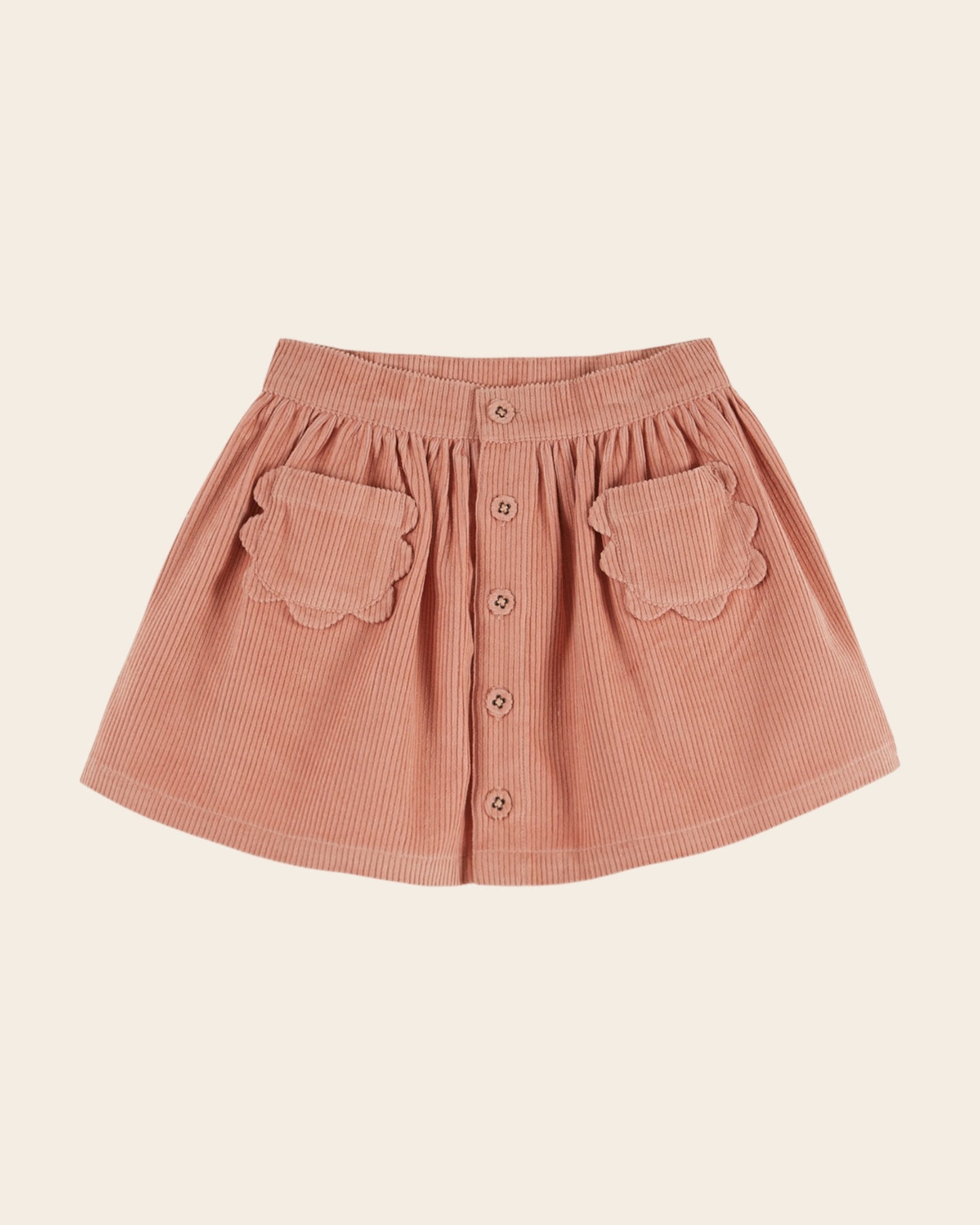 Jupe - Poches fleurs rose