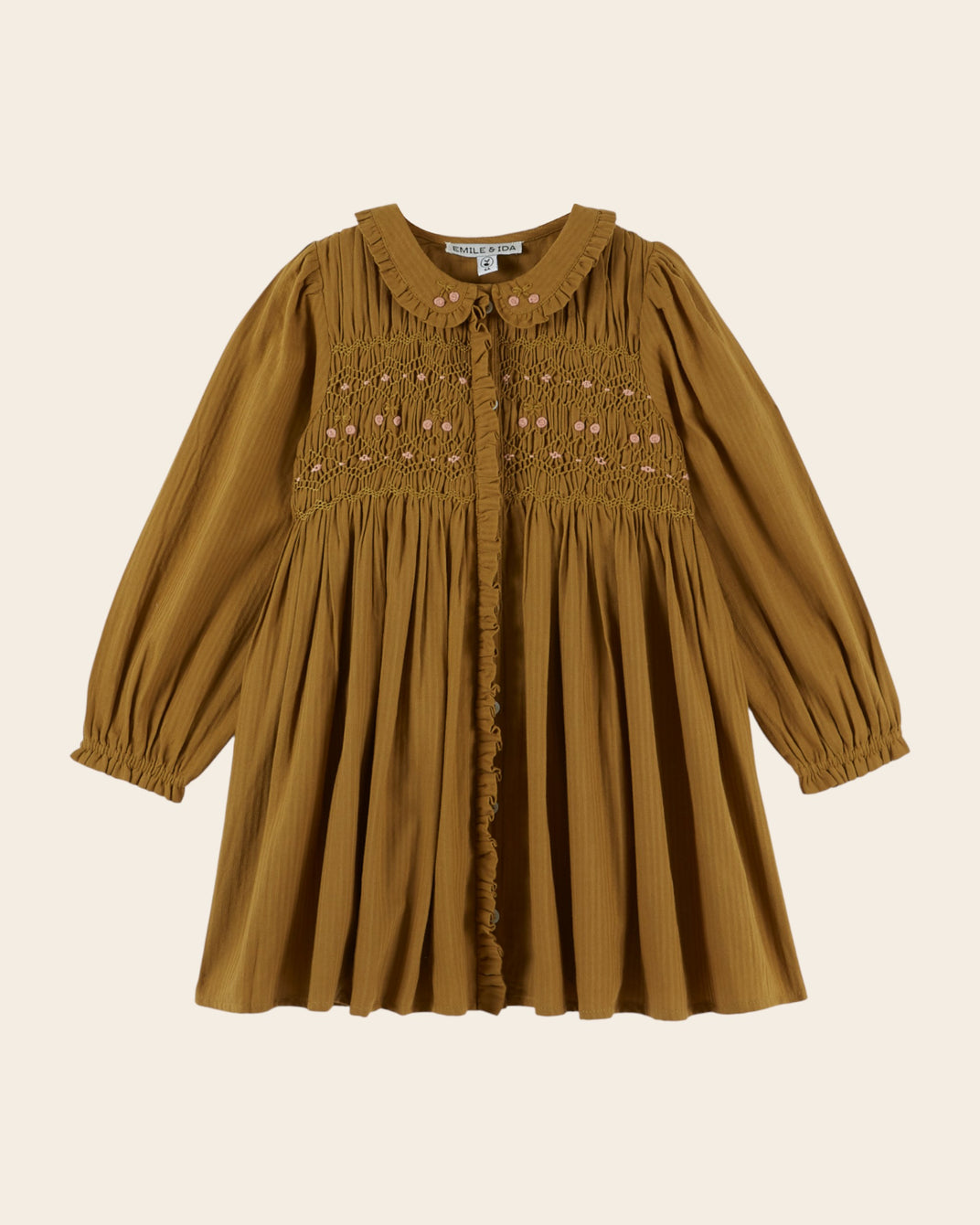 Robe - Smockée olive