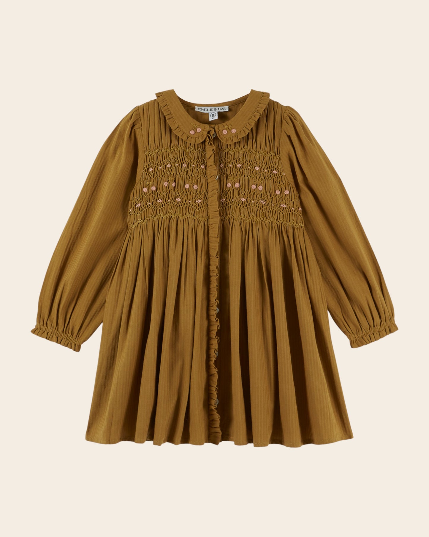 Robe - Smockée olive