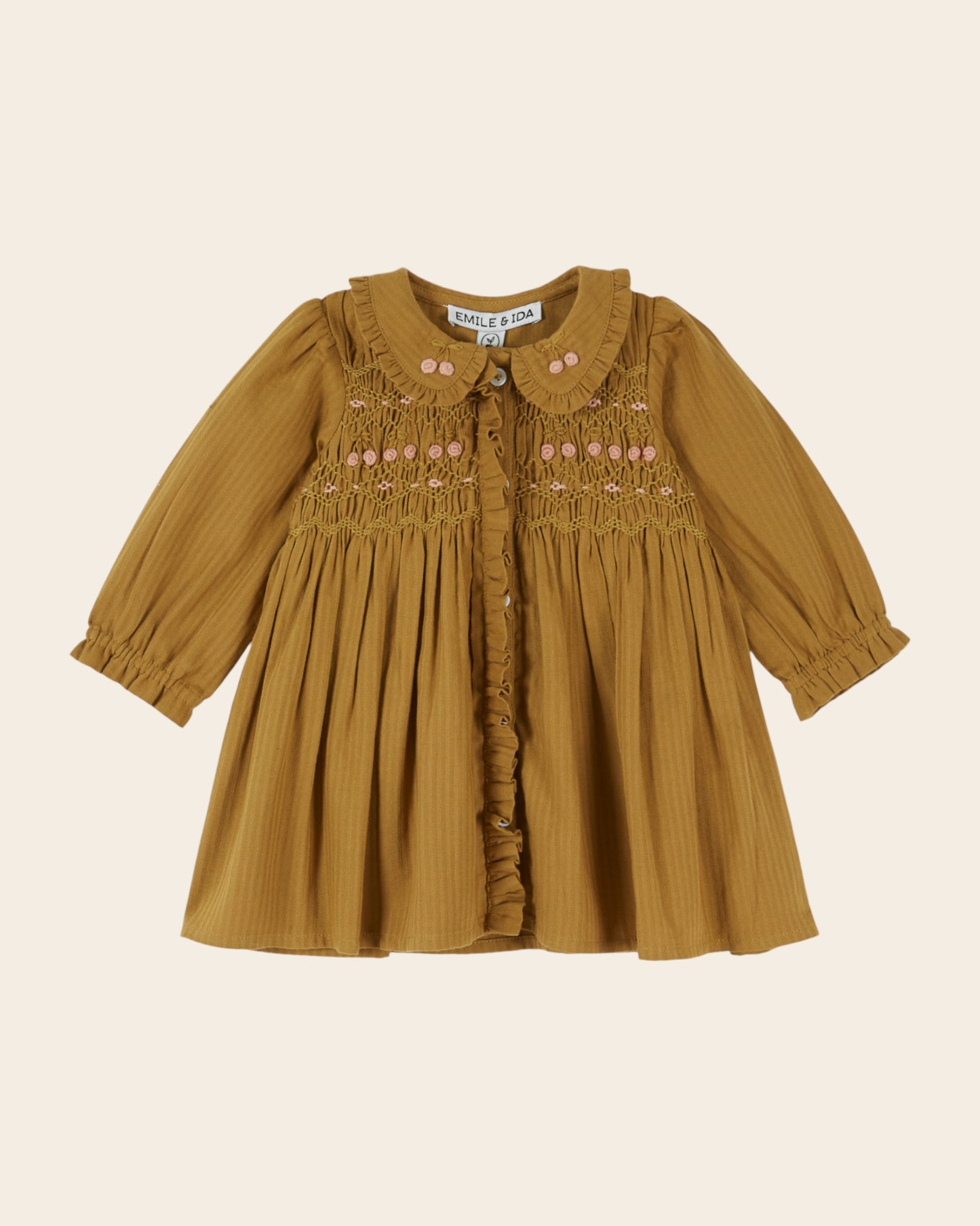 Robe - Smockée olive
