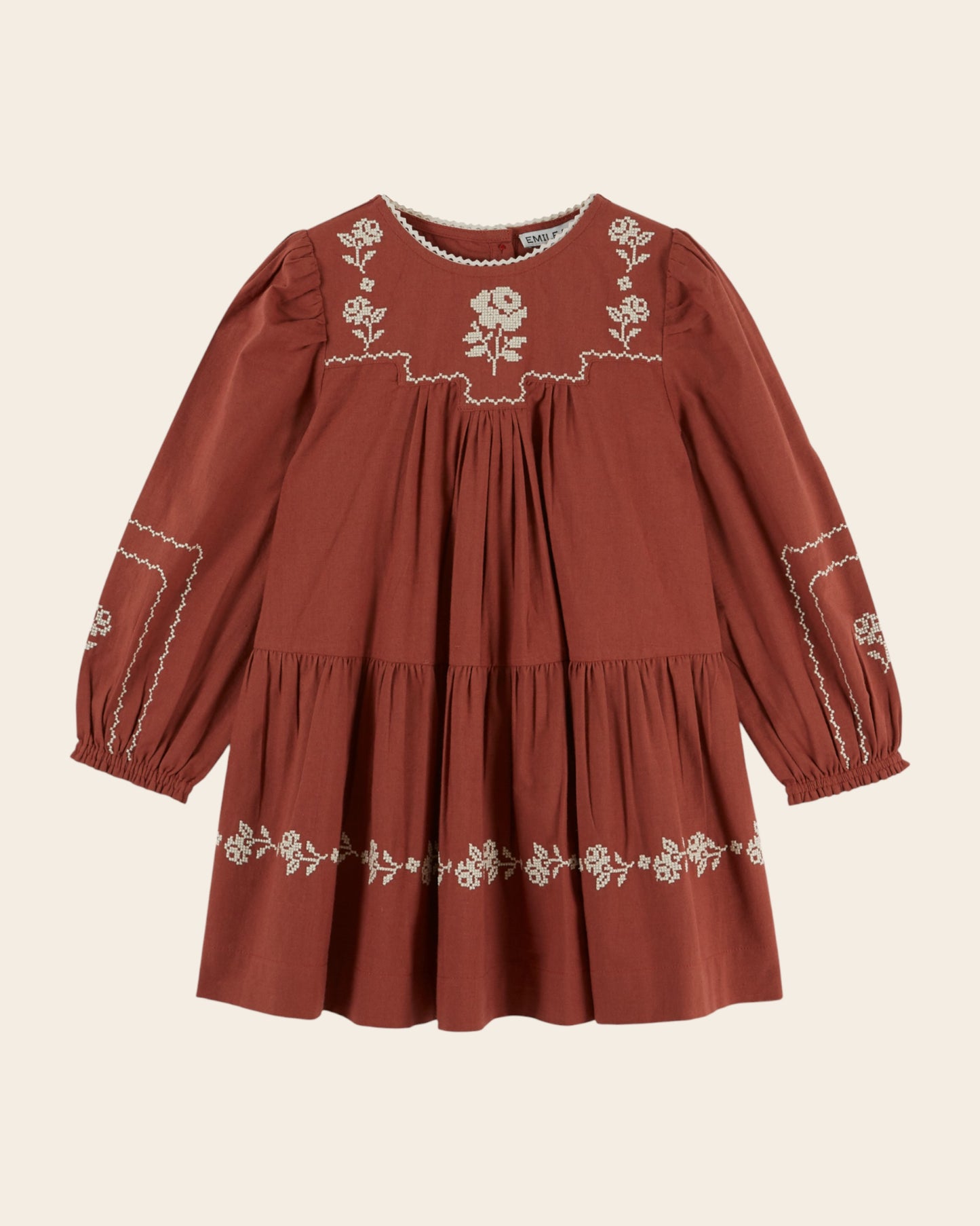 Robe - Brodée terracotta