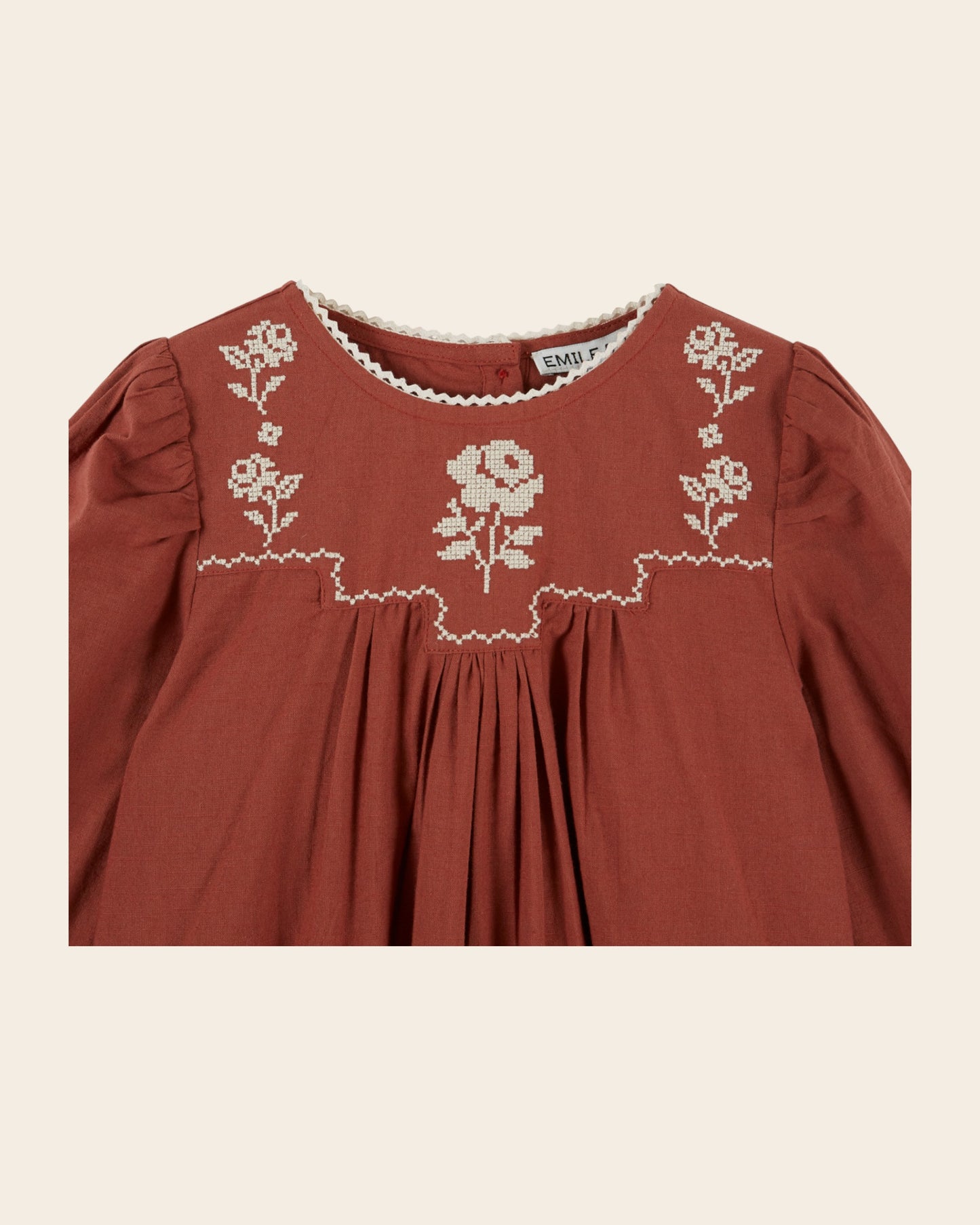 Robe - Brodée terracotta