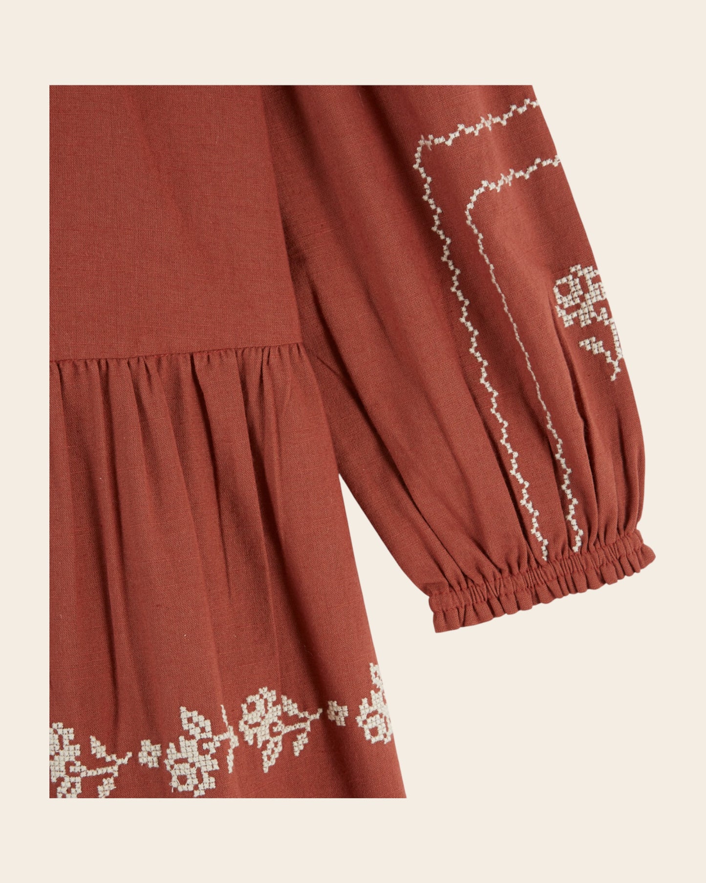 Robe - Brodée terracotta