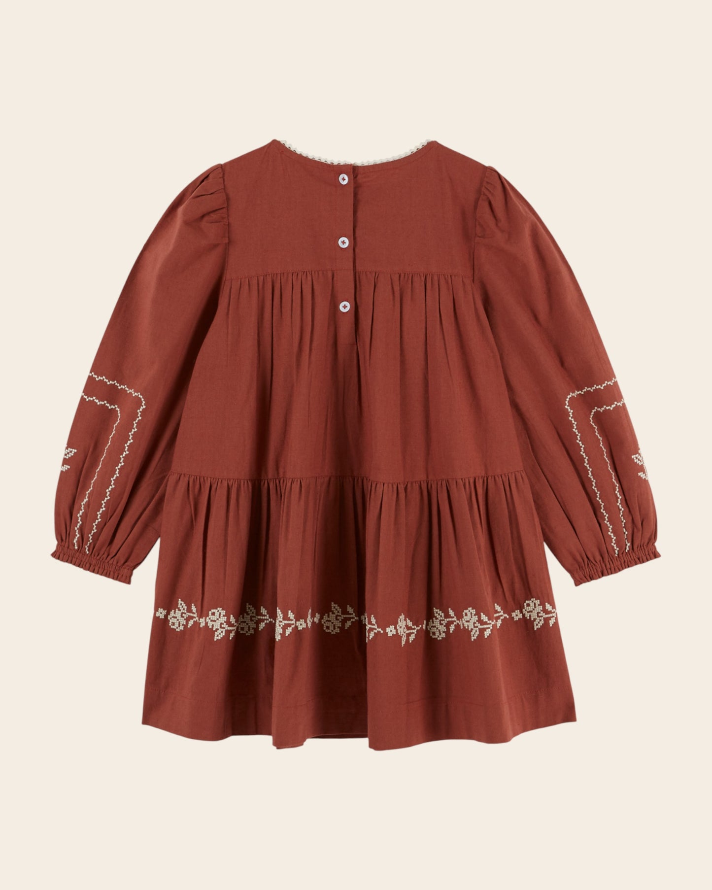 Robe - Brodée terracotta