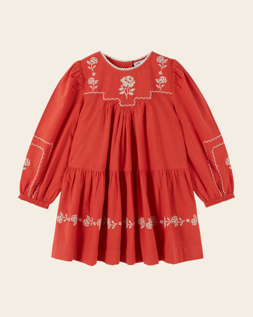 Robe - Brodée rouge