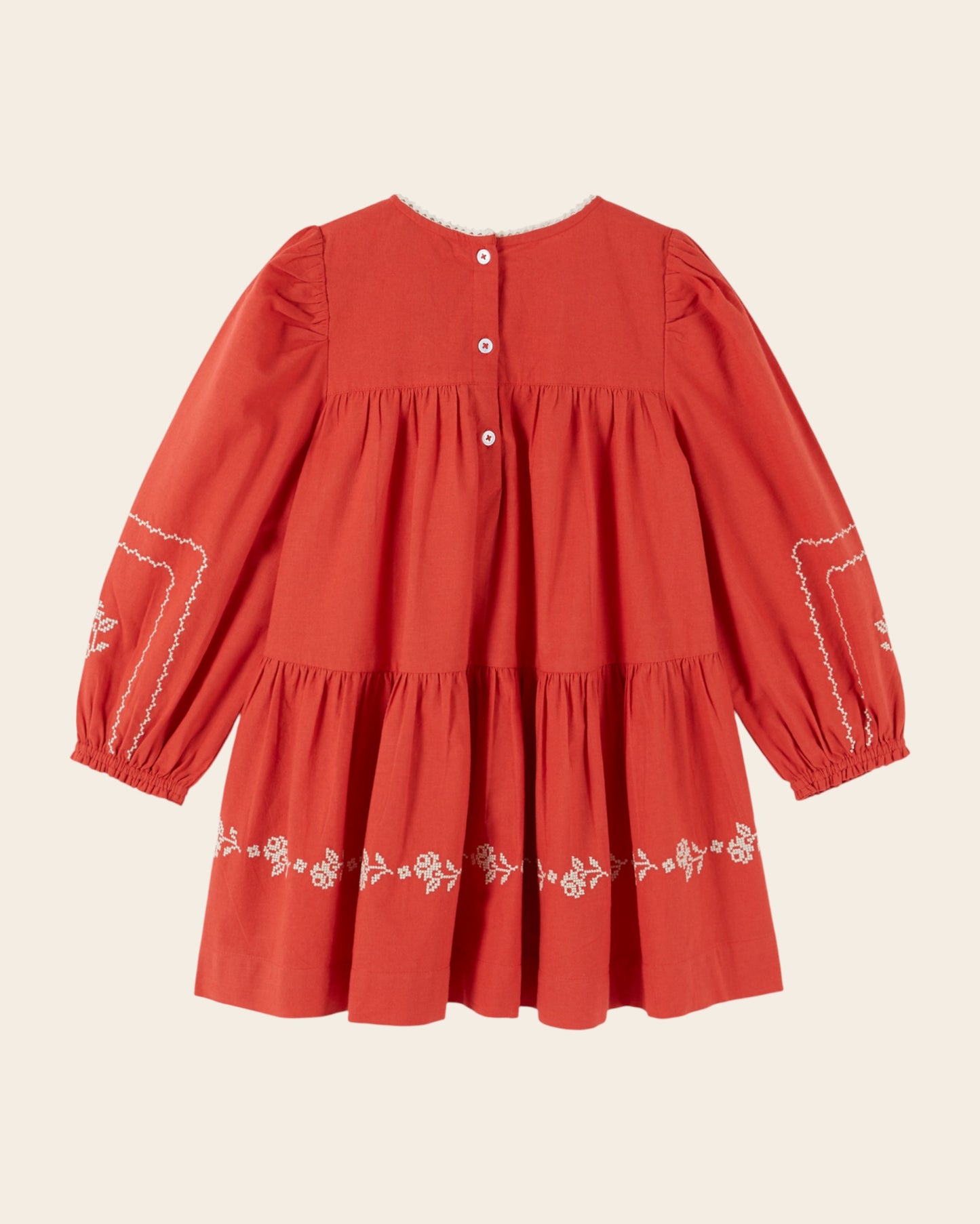 Robe - Brodée rouge