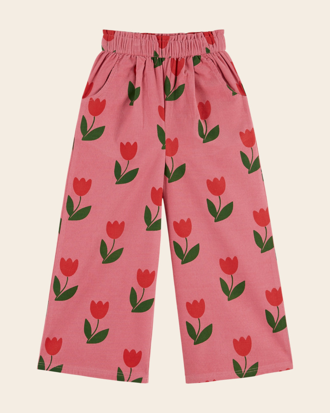 Pantalon - Velours tulipes rose