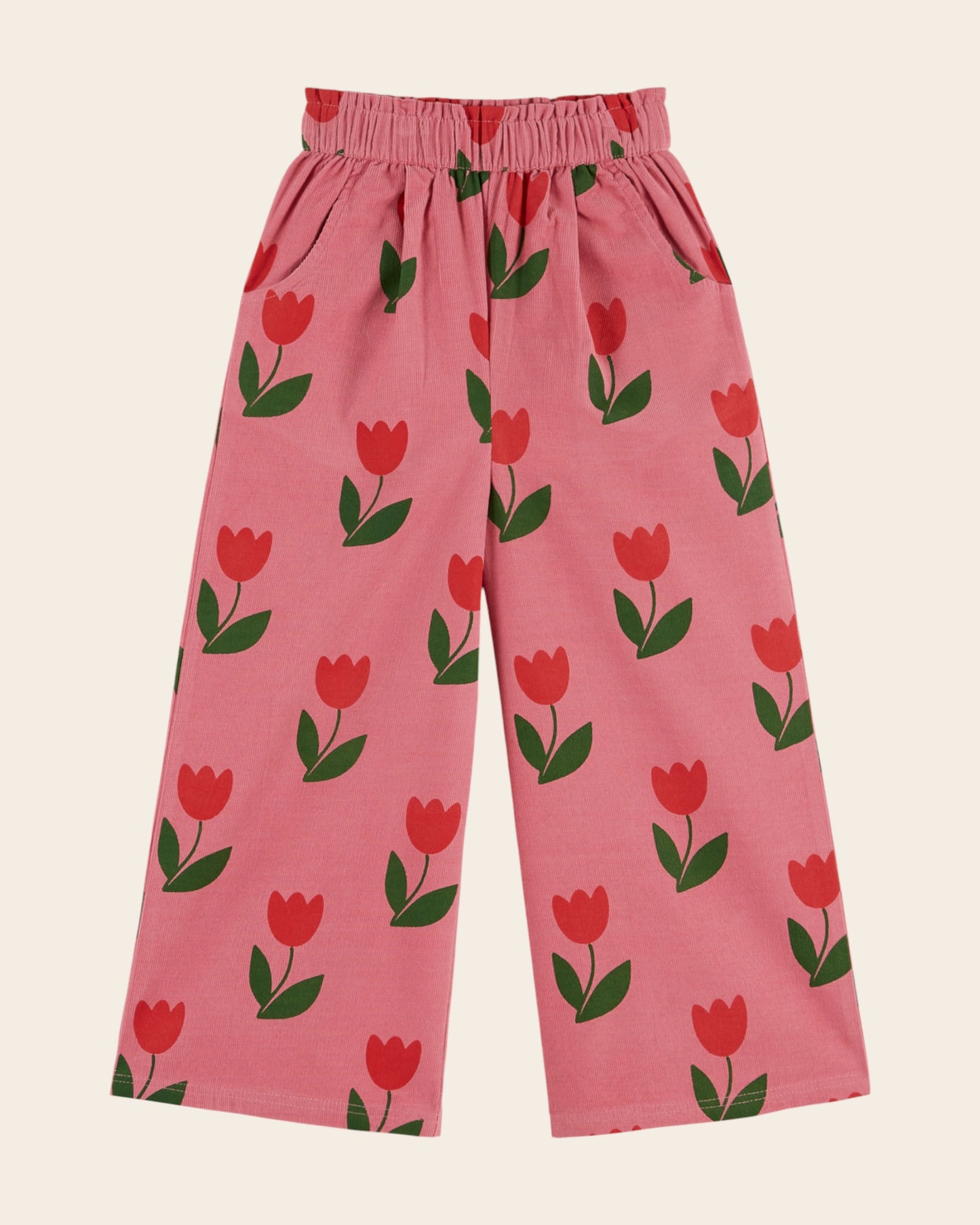 Pantalon - Velours tulipes rose