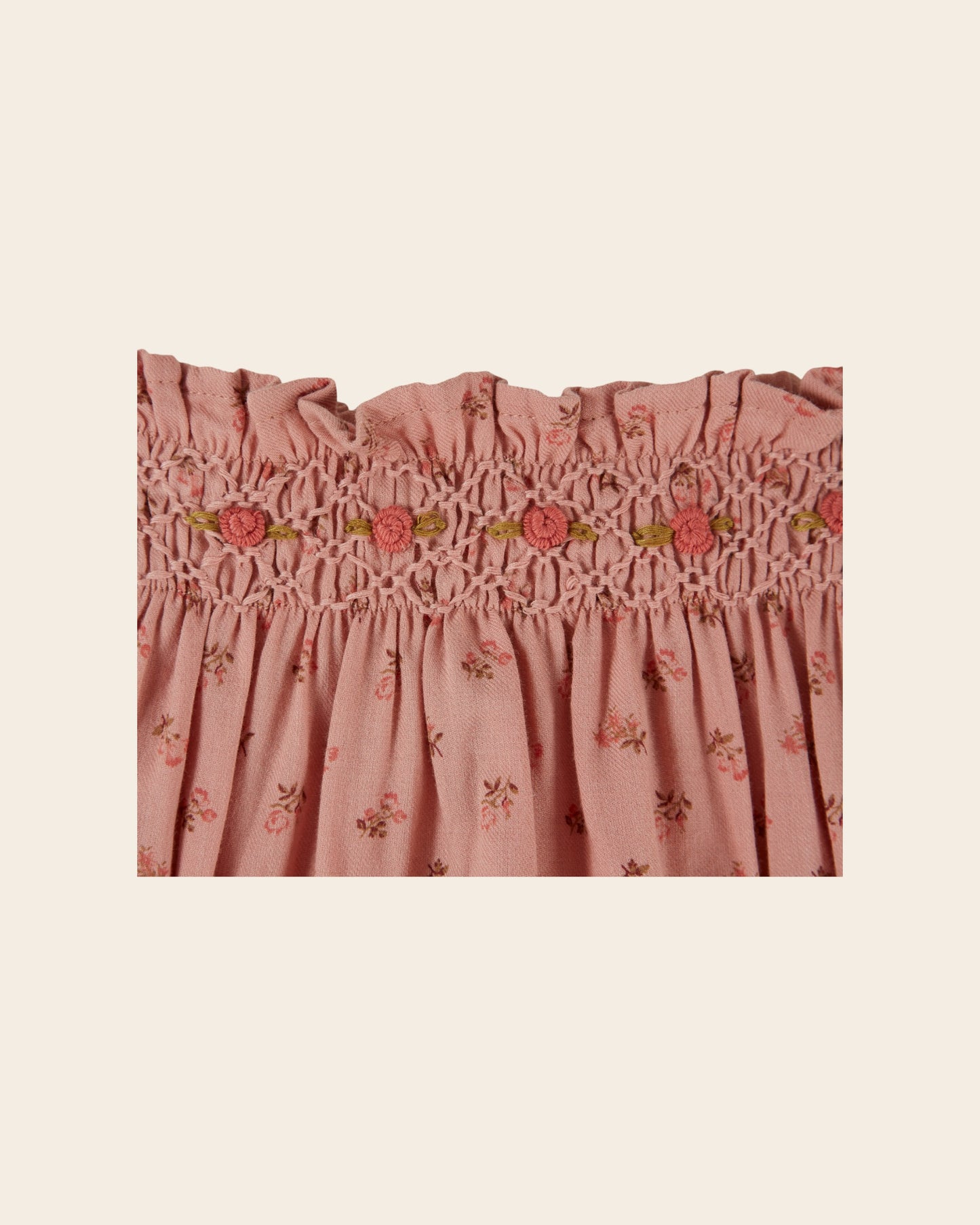 Bloomer - Smocké fleuri rose