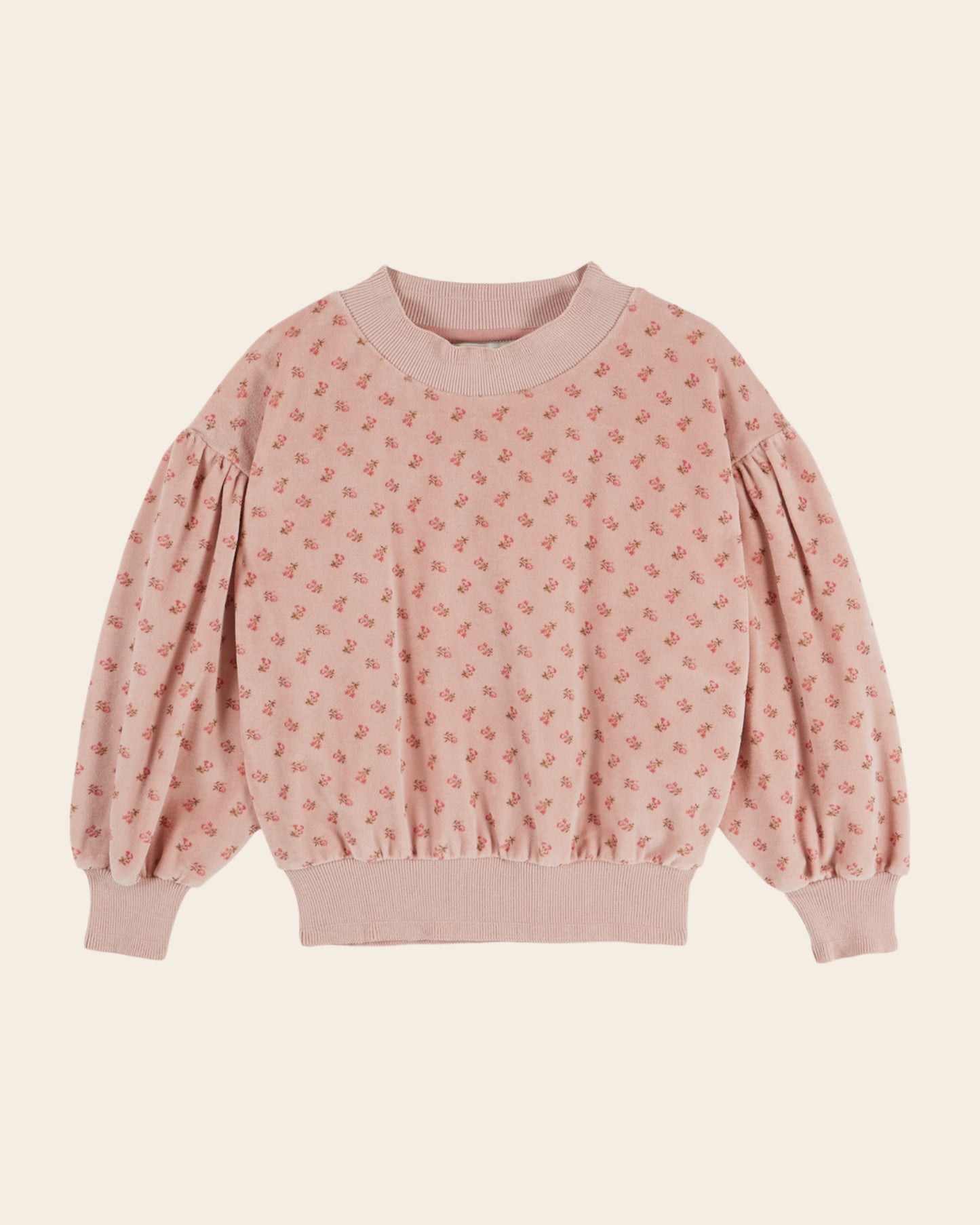 Sweat - Velours fleuri rose