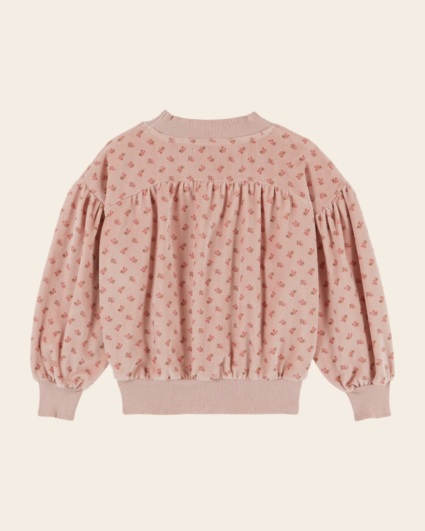 Sweat - Velours fleuri rose