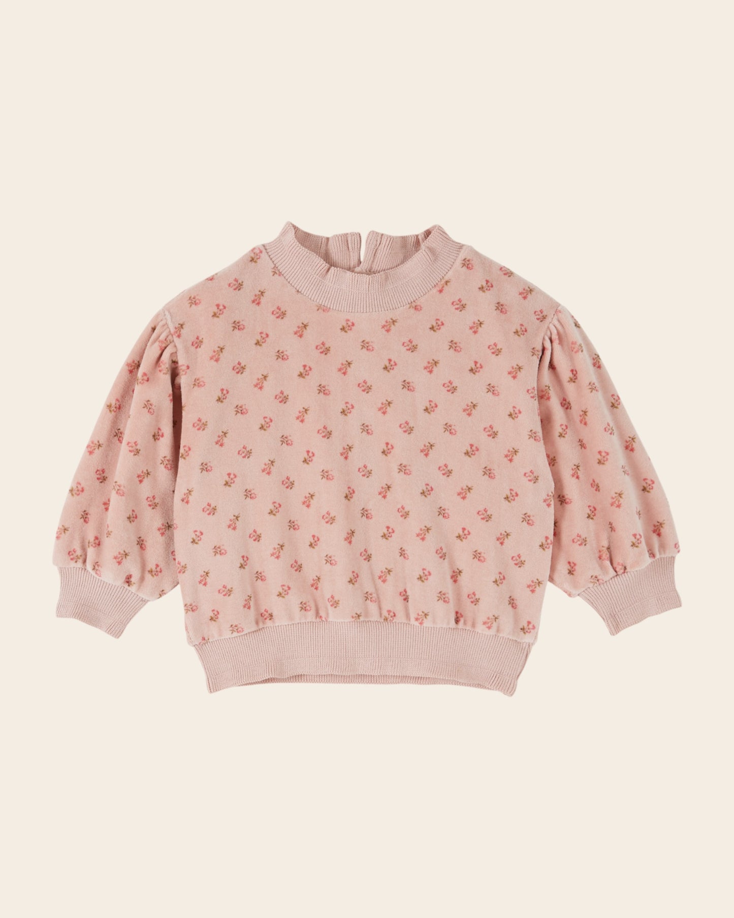 Sweat - Velours fleuri rose
