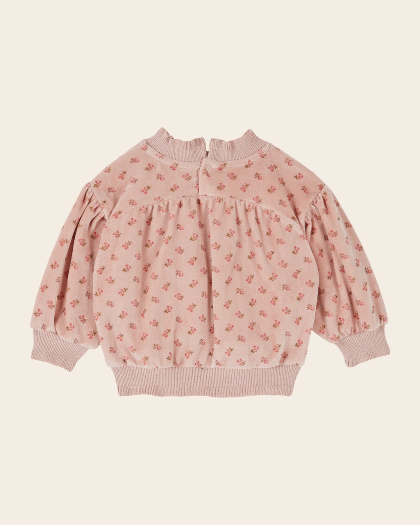 Sweat - Velours fleuri rose