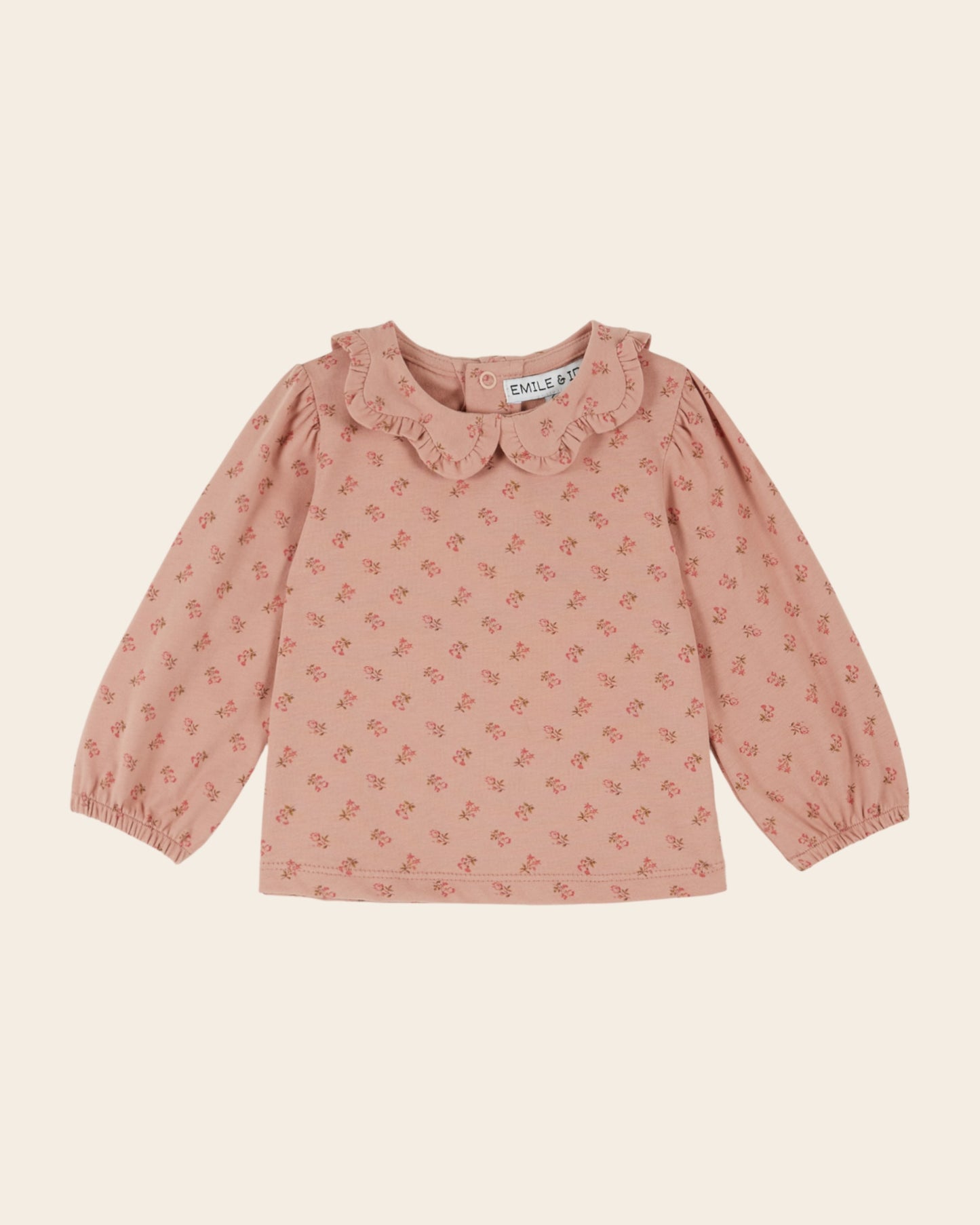 Blouse - Jersey fleuri rose