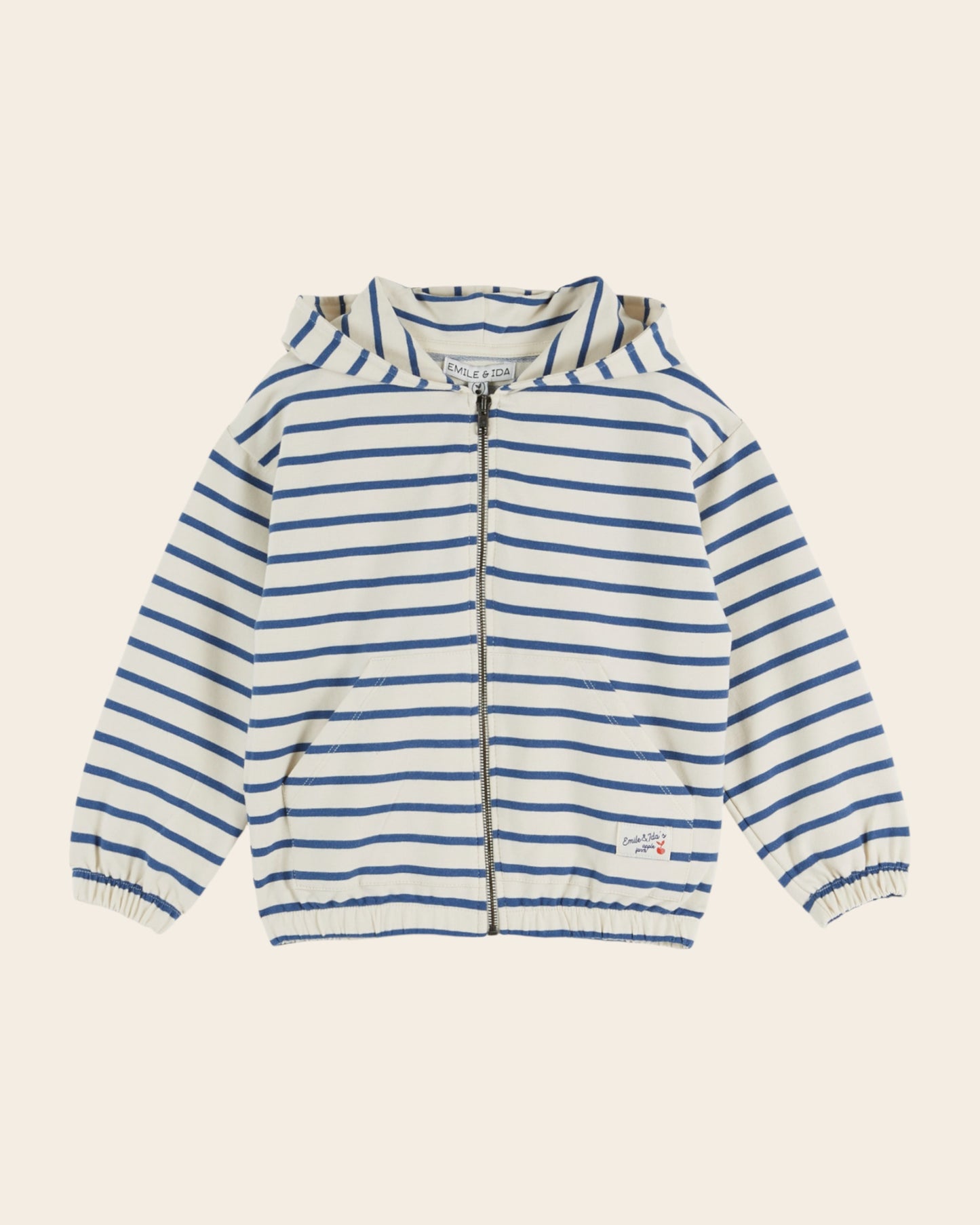 Sweat à capuche - Rayé bleu et blanc