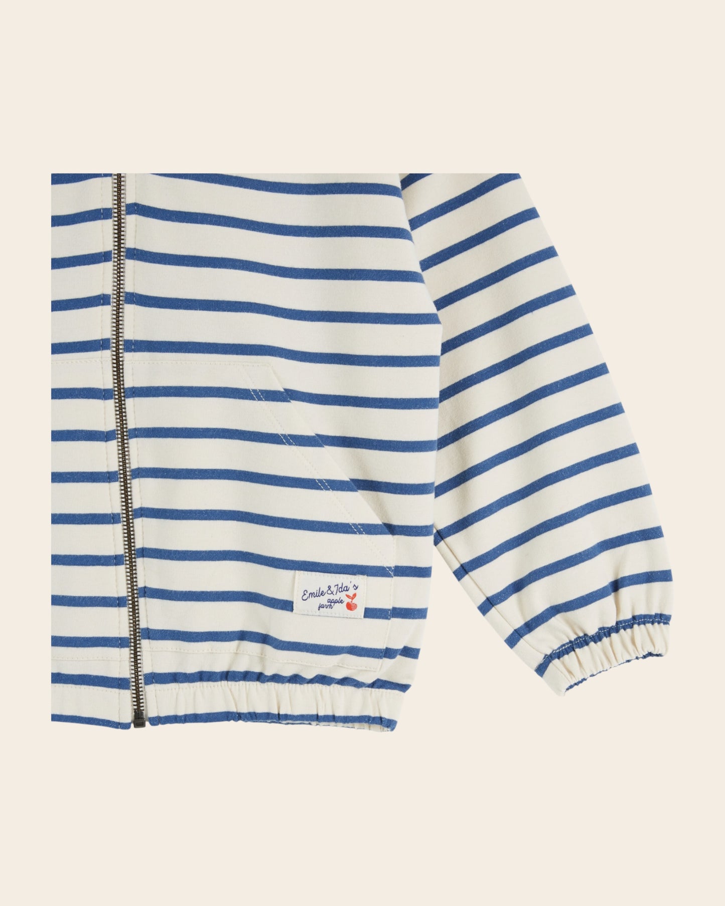 Sweat à capuche - Rayé bleu et blanc