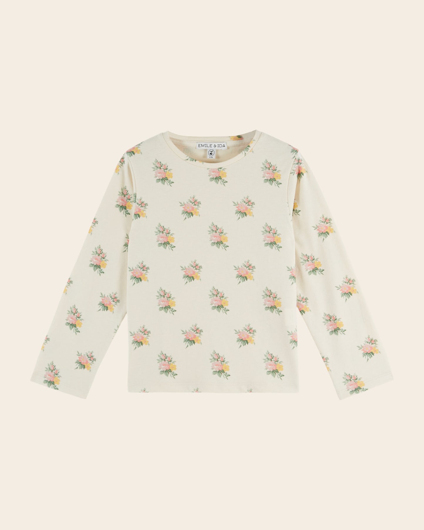 T-shirt manches longues - Fleuri écru