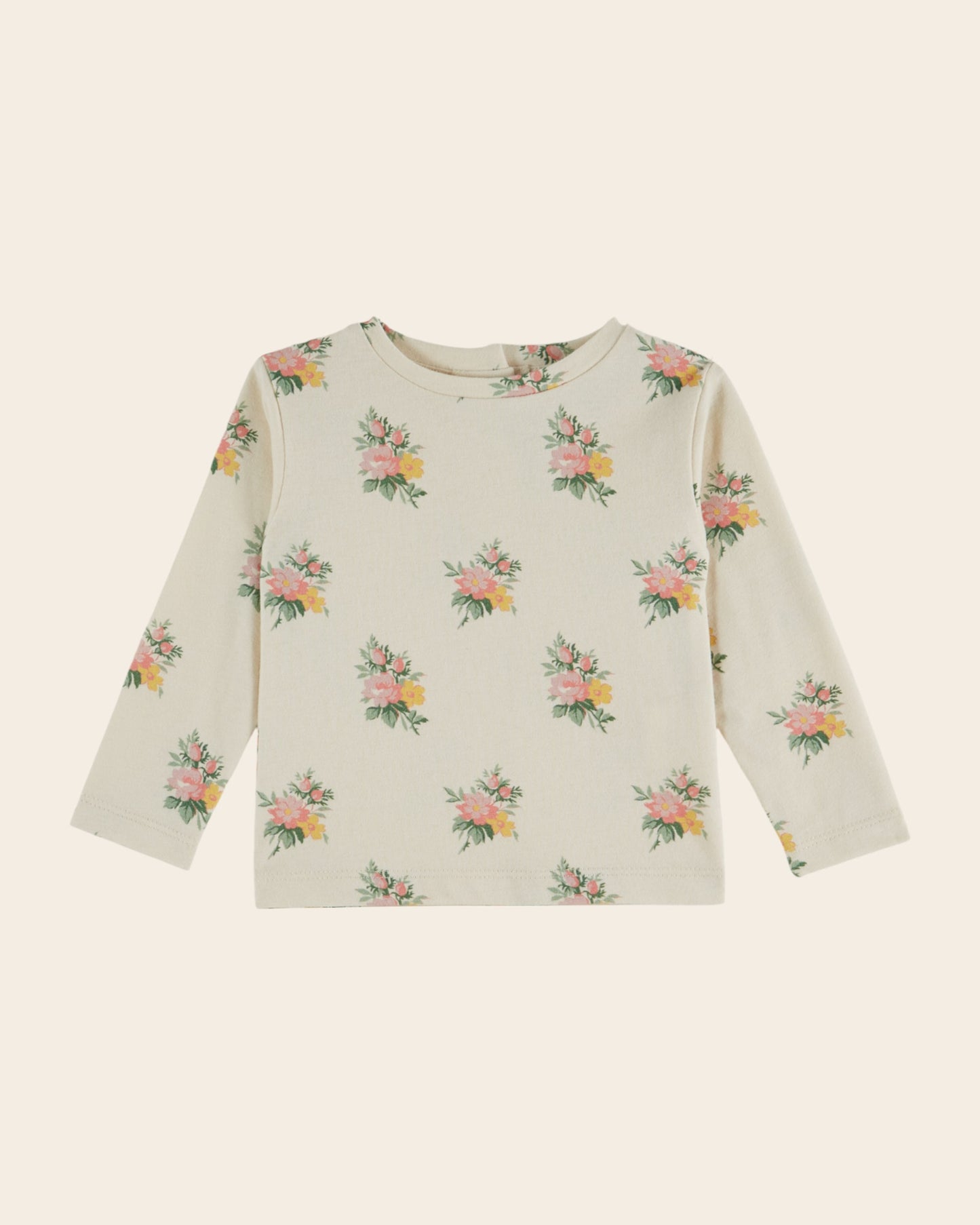 T-shirt manches longues - Fleuri écru